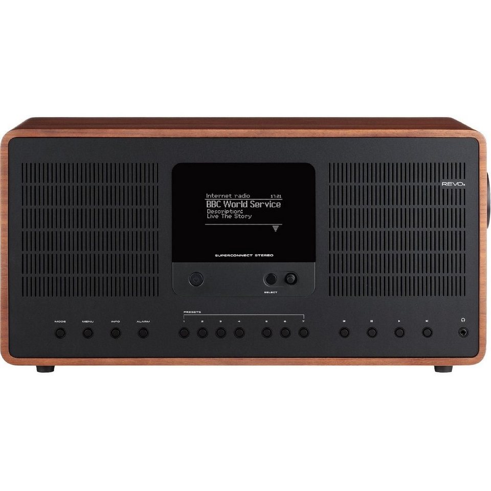 Revo SuperConnect Stereo DAB+ Digitalradio und WLAN-Internetradio  Digitalradio (DAB) (DAB+/UKW und Internetradio, 30 W, OLED-Display,  Fernsteuerbar per APP)