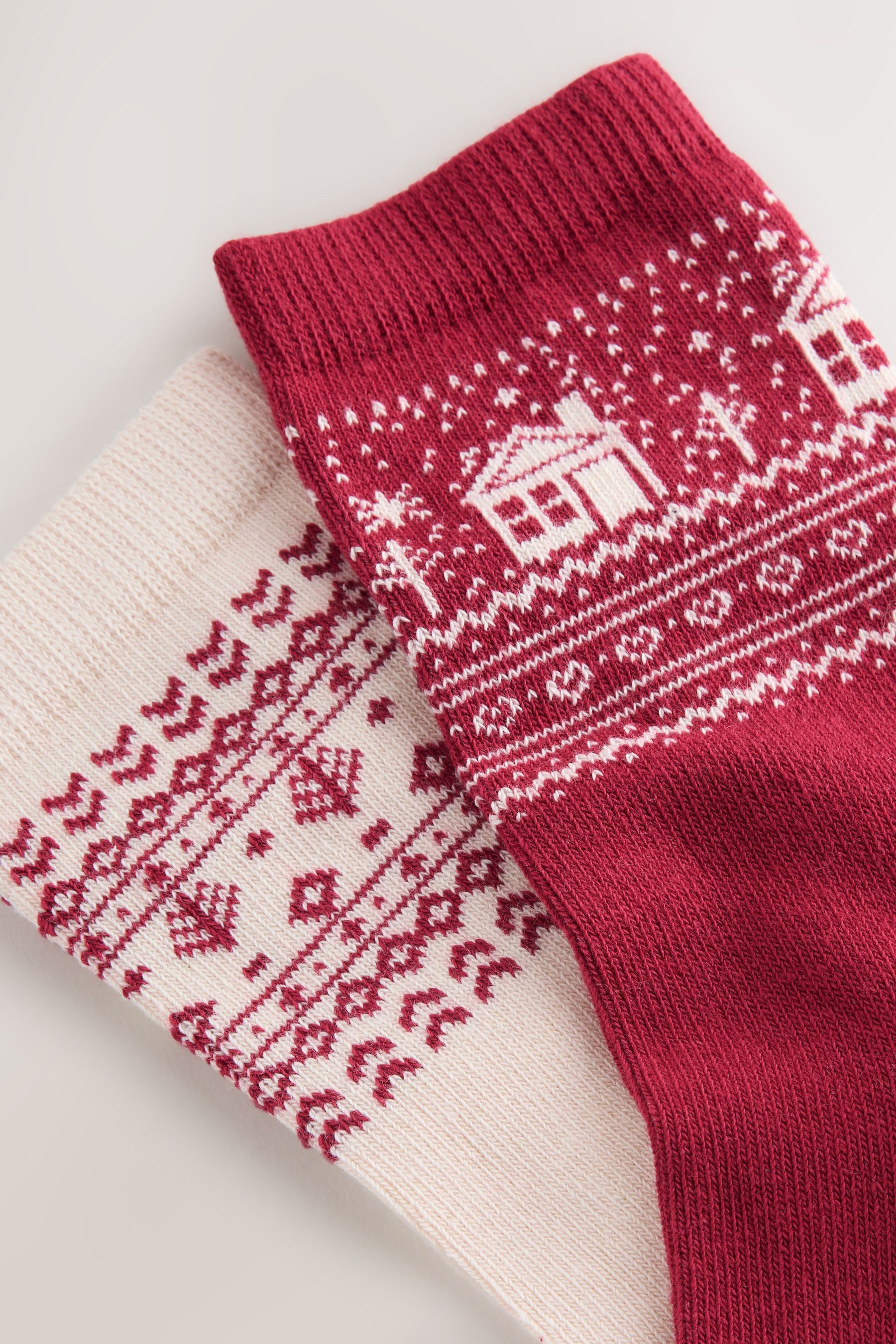 Next Kurzsocken Gemusterte, warme Knöchelsocken, 2er-Pack (1-Paar)