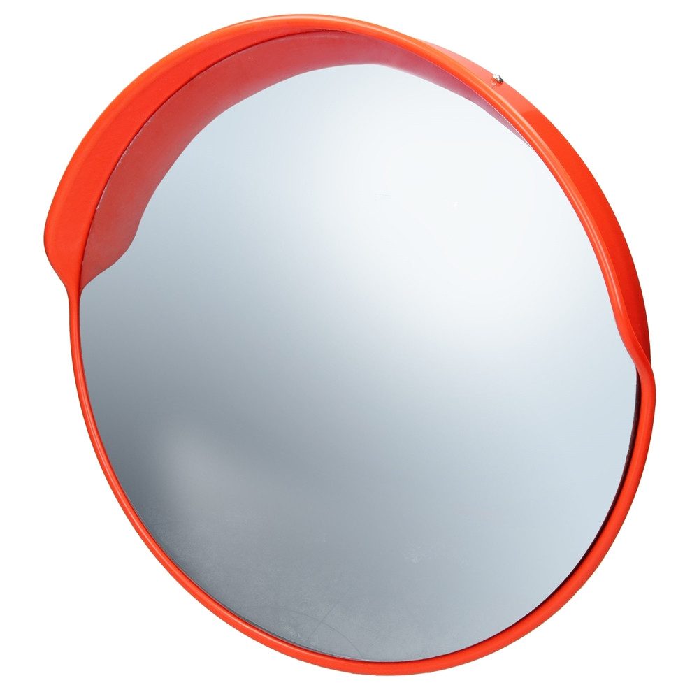 ECD Germany Verkehrsschild Verkehrsspiegel mit schwenkbare Halterung wetterfest, Sicherheitsspiegel Rot mit Schwenkbare Rund Unzerbrechlich