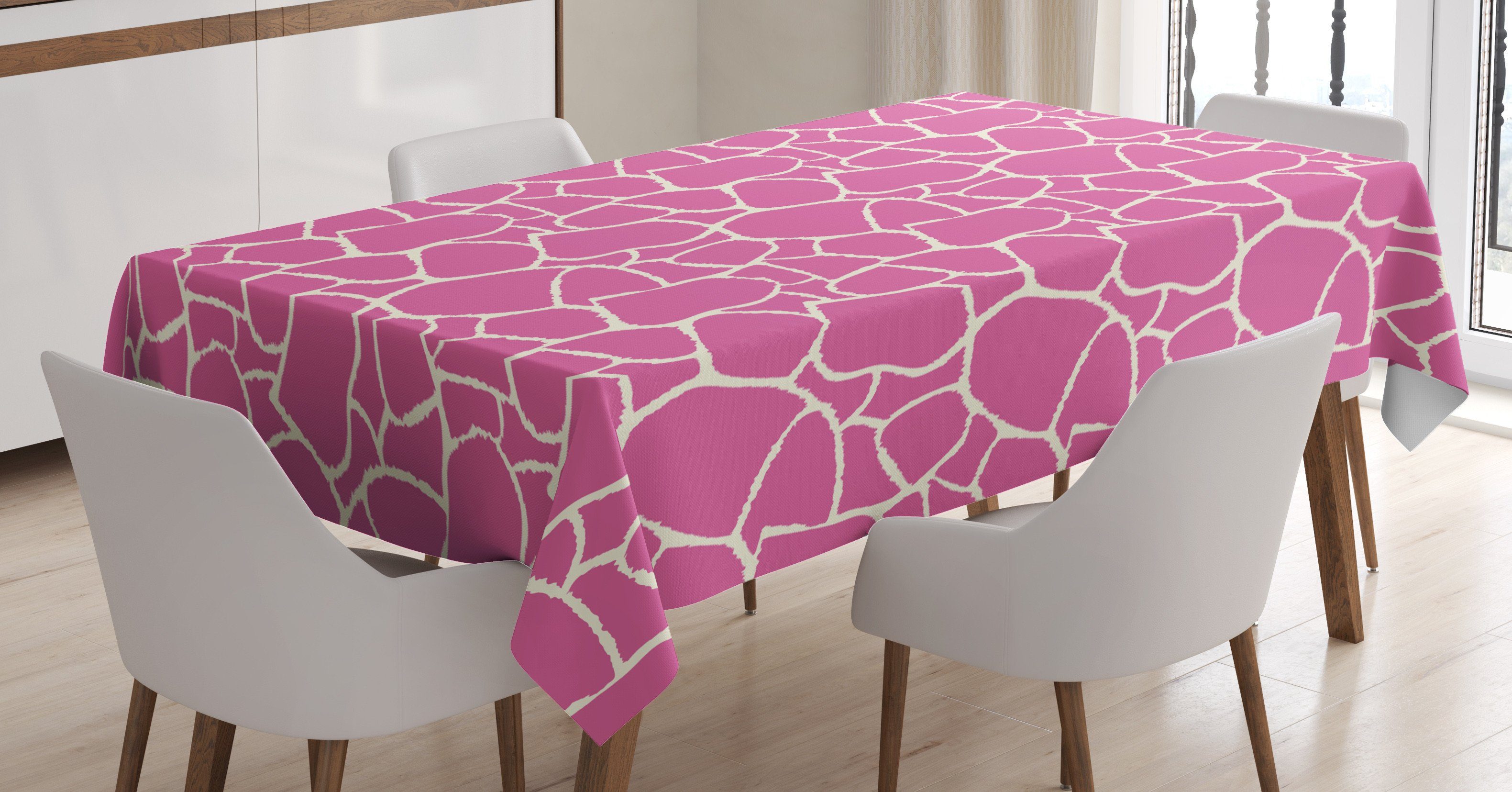 Abakuhaus Tischdecke Farbfest Waschbar Für den Außen Bereich geeignet Klare Farben, Hot Pink Zusammenfassung Giraffe Haut