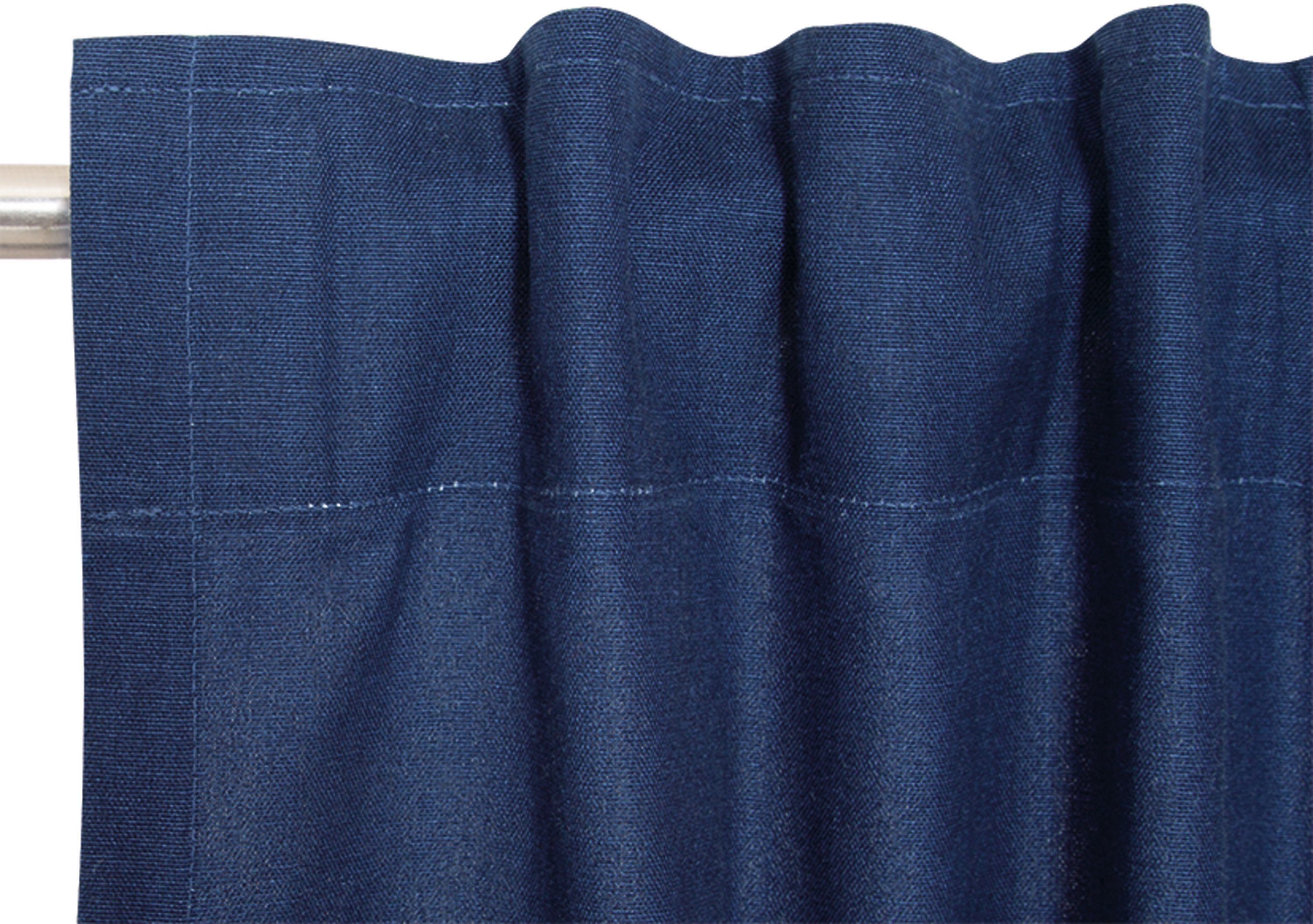 dunkelblau/navy/marine Baumwolle, Neo, nachhaltiger blickdicht verdeckte Esprit, aus Schlaufen blickdicht, (1 St), Vorhang