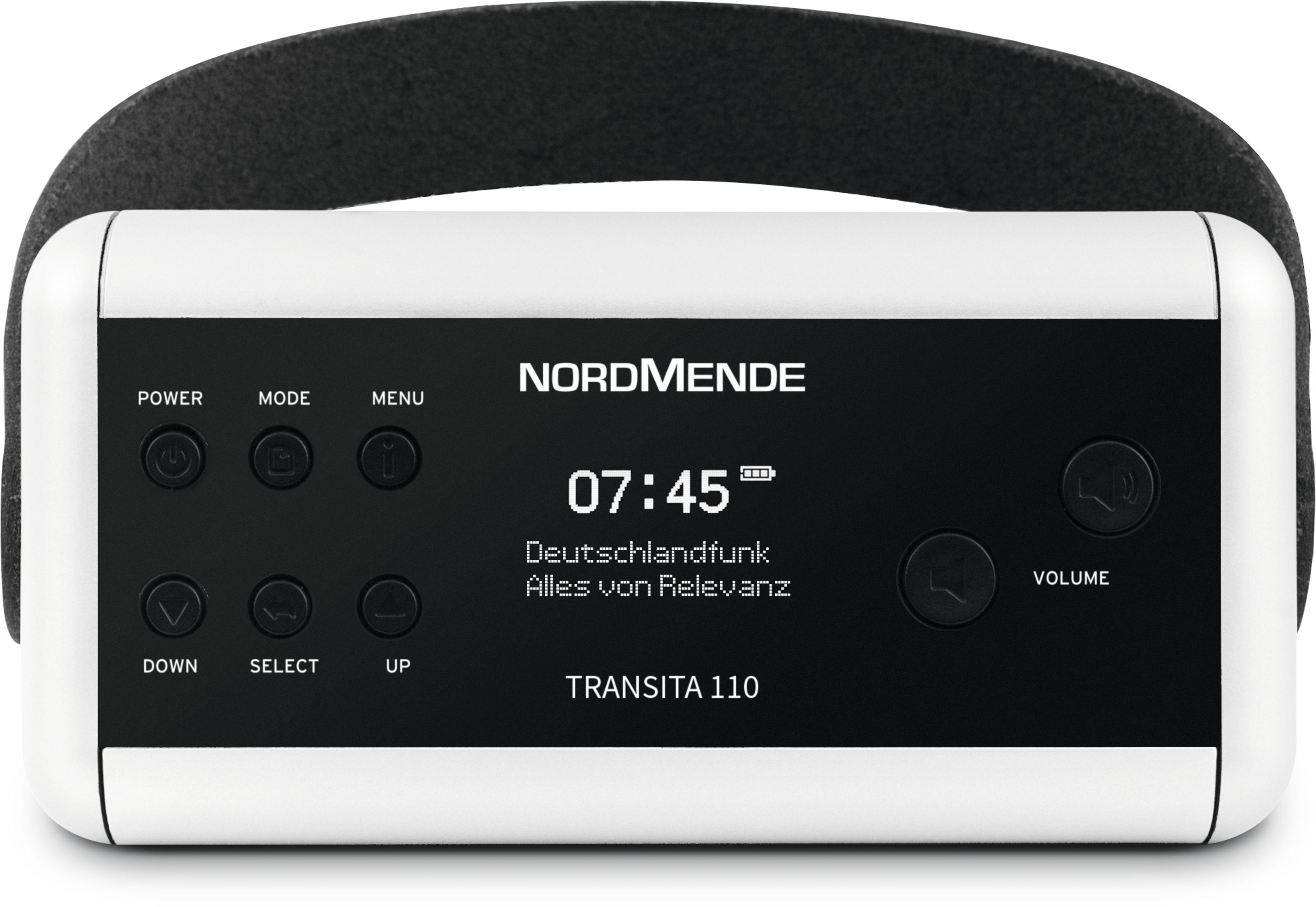 Weiß Wechselbarer (Digitalradio Nordmende 2,00 Akku) (DAB), 110 UKW, Transita Digitalradio aus W, Tragegriff Leder, (DAB)