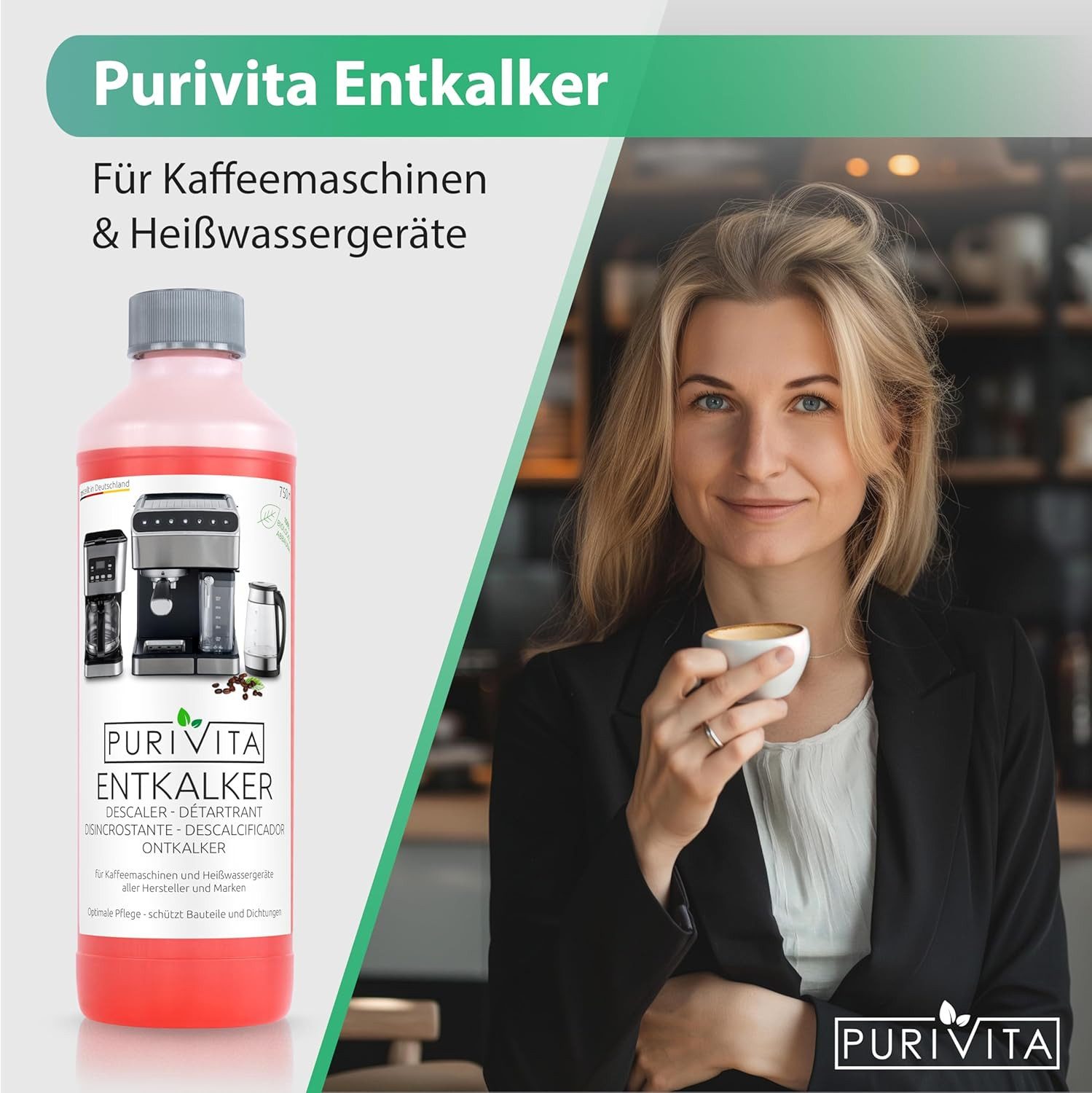 Purivita Universal Entkalker 2x 750ml Flasche Flüssigentkalker (Universal Entkalker)