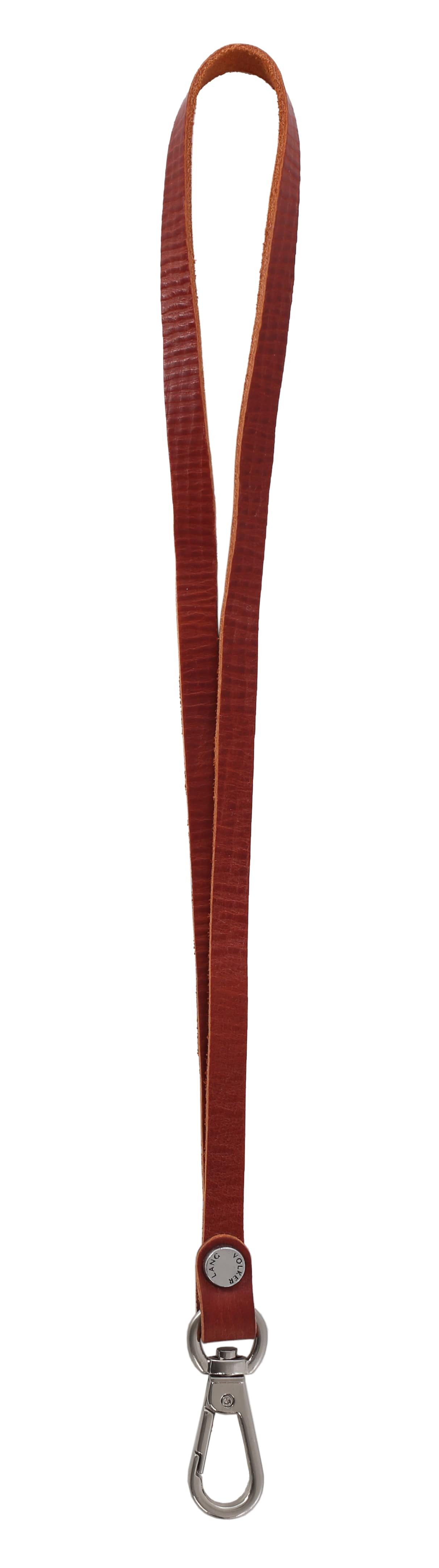 Schlüsselanhänger LANYARD, Schmales Lederband mit Karabinerhaken