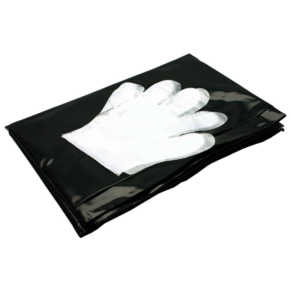 Dönges Abschirmdecke Dönges Leichenabdecktuch Schwarz 230 x 200 cm mit Handschuhen