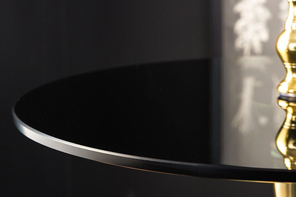 riess-ambiente Beistelltisch ABSTRACT Ø45cm gold / schwarz (Einzelartikel, 1-St), Wohnzimmer · Glas · Metall · rund · Handmade · Schlafzimmer · Modern