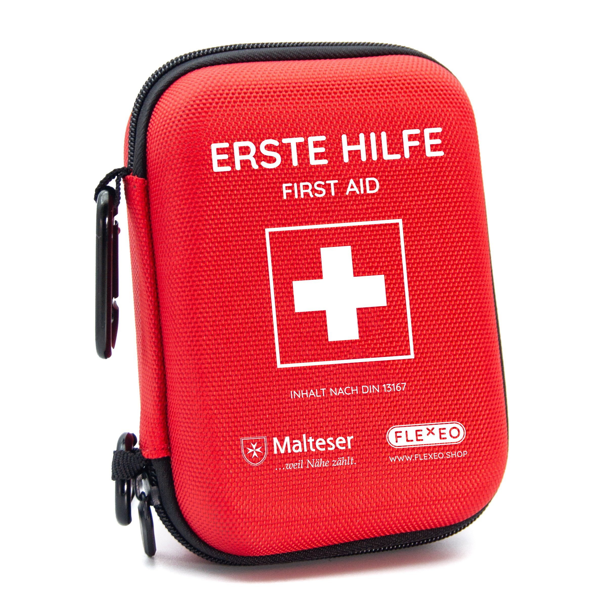 FLEXEO Erste-Hilfe-Set DIN 13167 Wundspray, (1 St), Verbandsmaterial,  Notfallset für unterwegs