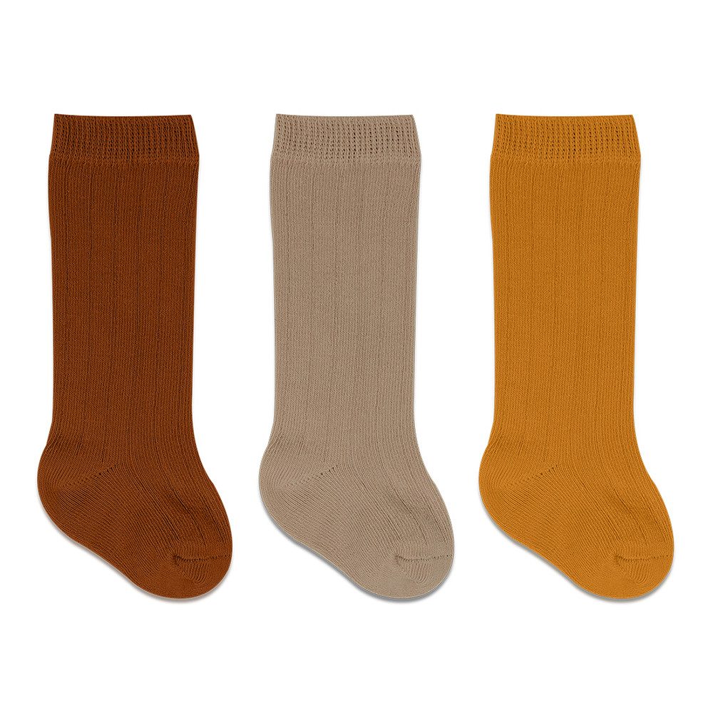 bistyle Kniestrümpfe für Babys Neugeborene Jungen Mädchen (Set, 3-Paar, 3er-Pack) Bio-Baumwolle GOTS 0-6 Monate bis 2-3 Jahre, ohne drückende Naht