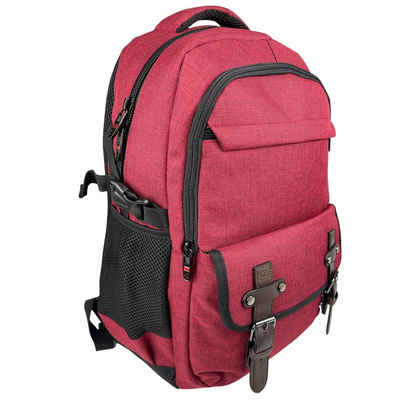 Taschen4life Schulrucksack Rucksack aus Stoff - Cityrucksack D9022, strapazierfähig und gut gepolstert, ideal für Schule, Arbeit, Sport