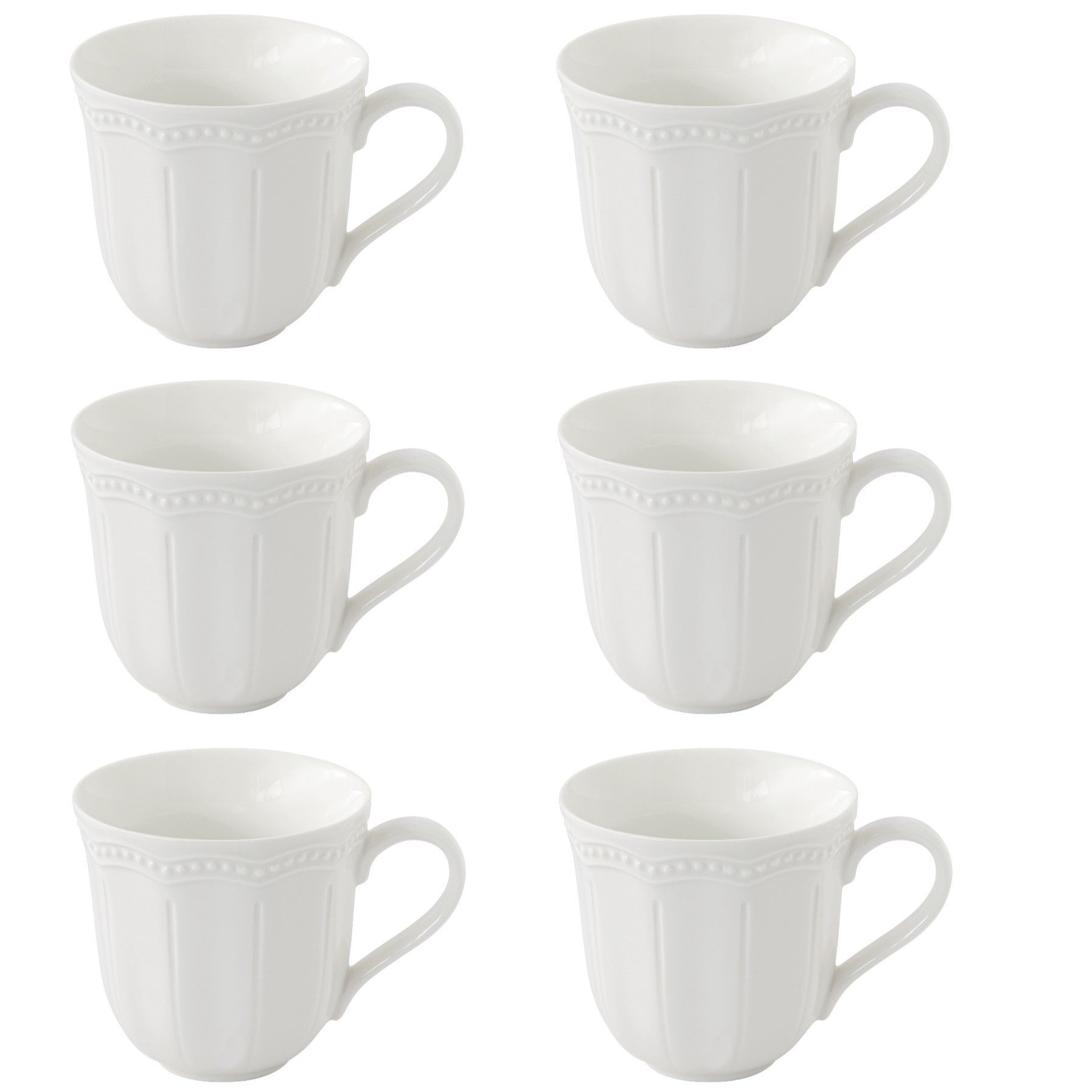 EasyLife Tasse Elite, Porzellan, Spülmaschinengeeignet, Weiß, Motiv: Wellen, Höhe: cm