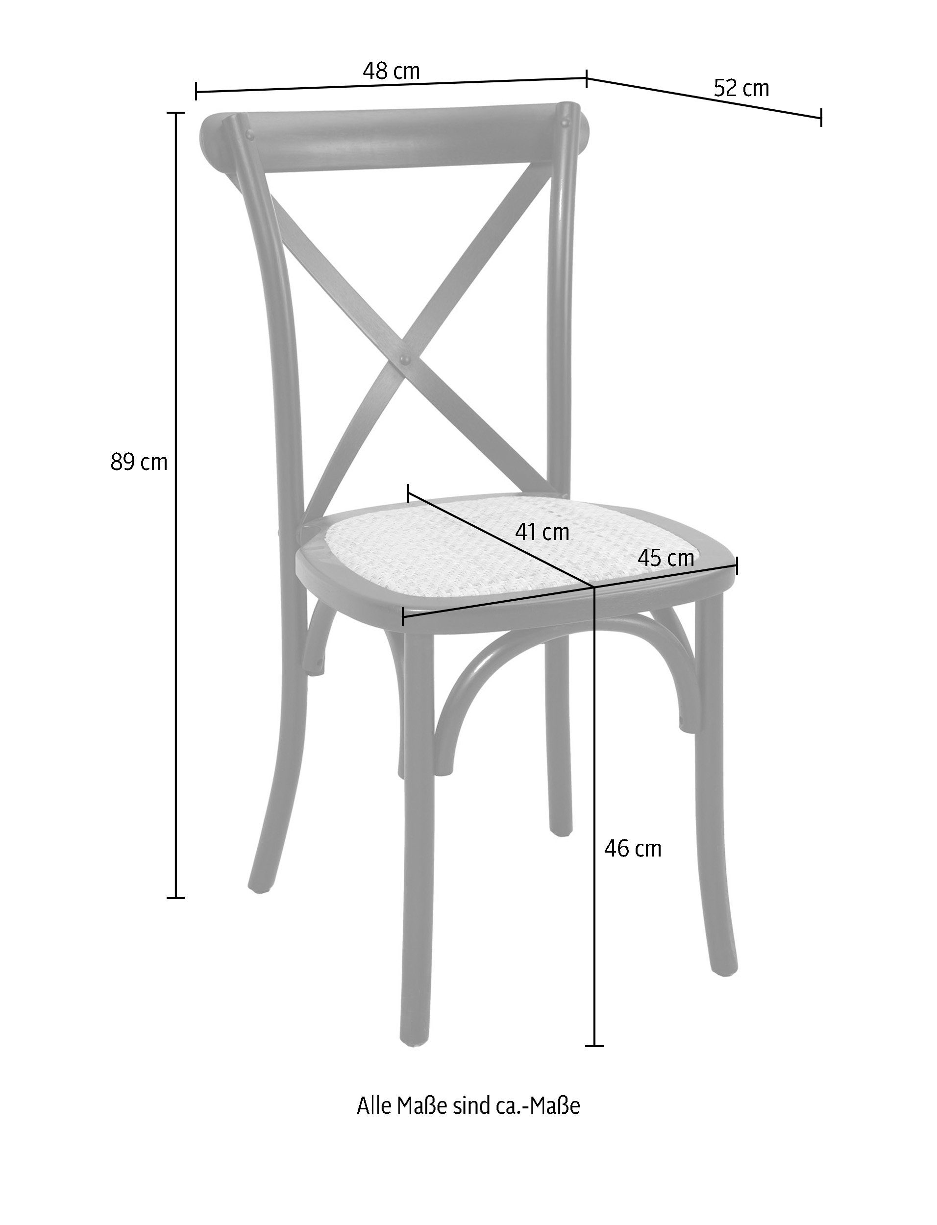 (Set, St), Natur | Schwarz, SIT Schwarz Rattanstuhl 2 stapelbar