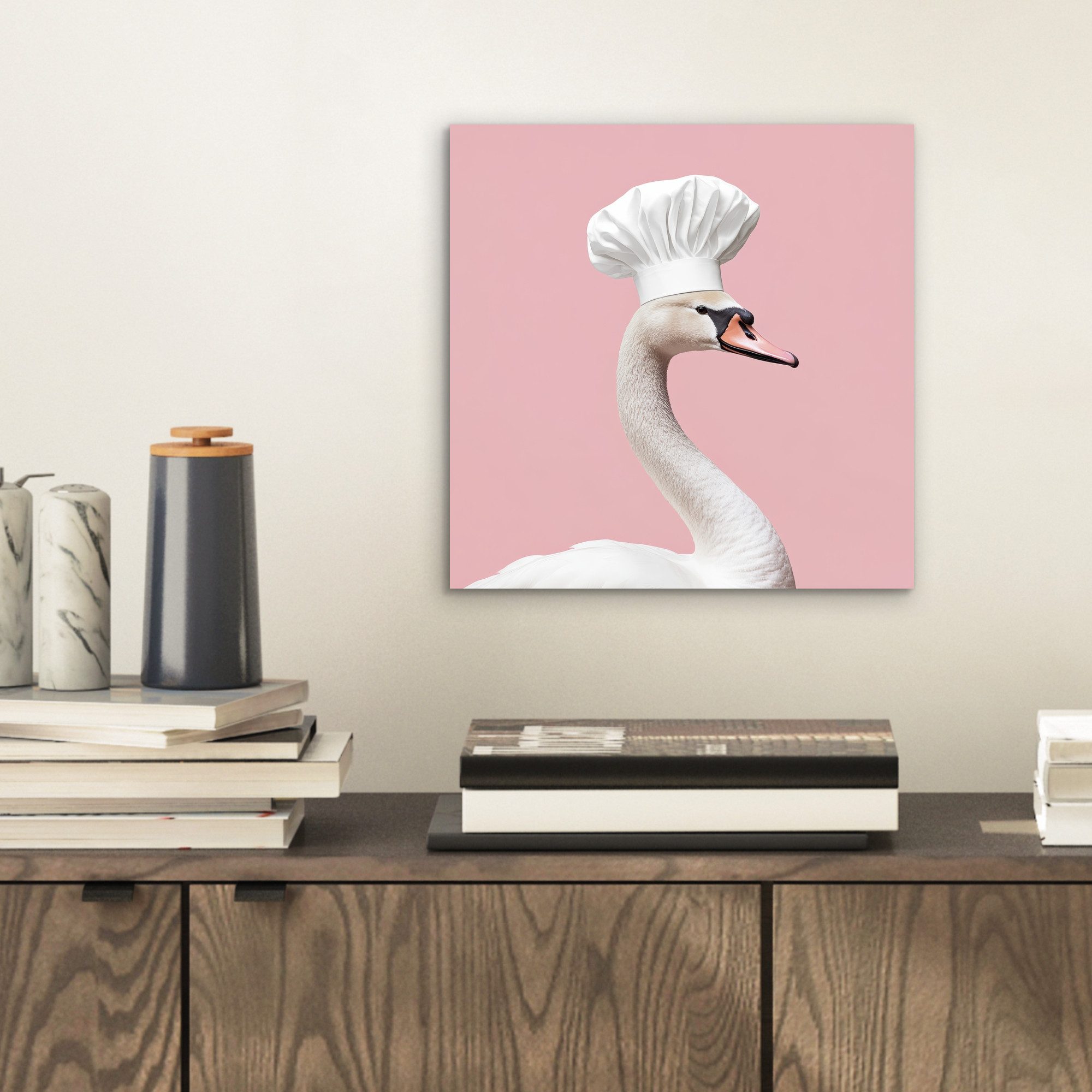 MuchoWow Metallbild Schwan - Kochmütze - günstig online kaufen