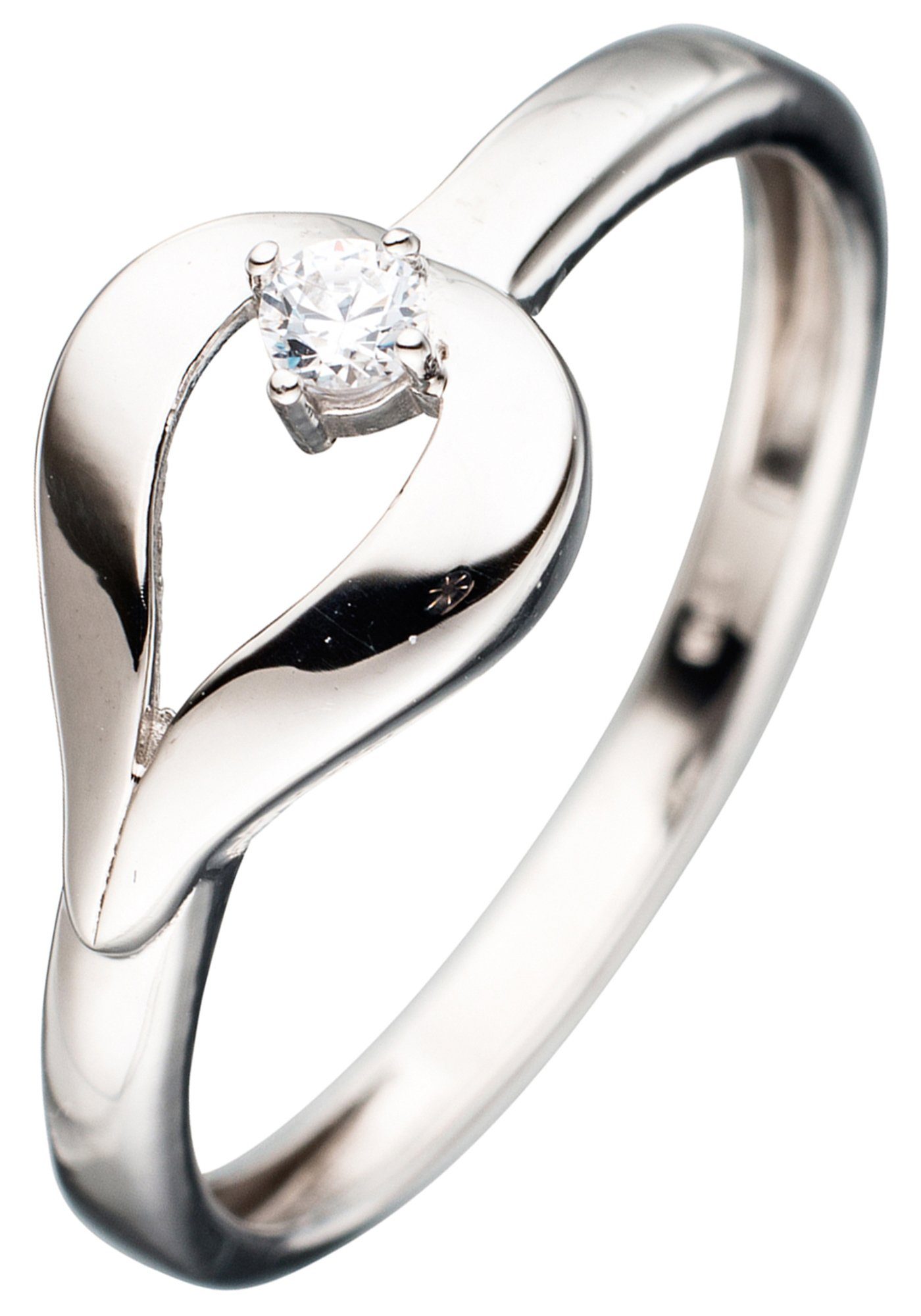 JOBO Goldring, 333 Weißgold mit Zirkonia