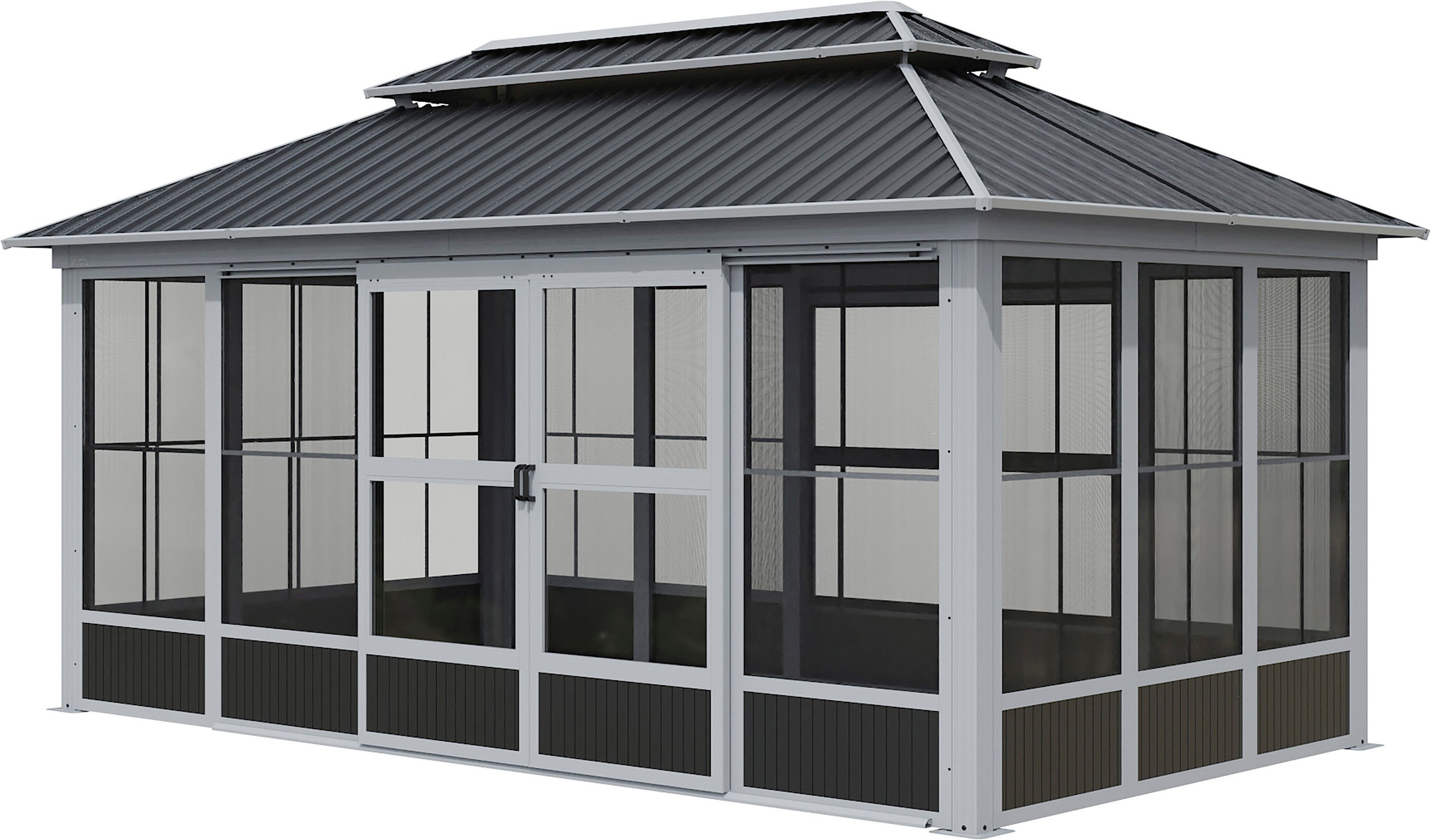 Sojag Pavillon Malta 1010 Schwarz, Massive Konstruktion aus Aluminium