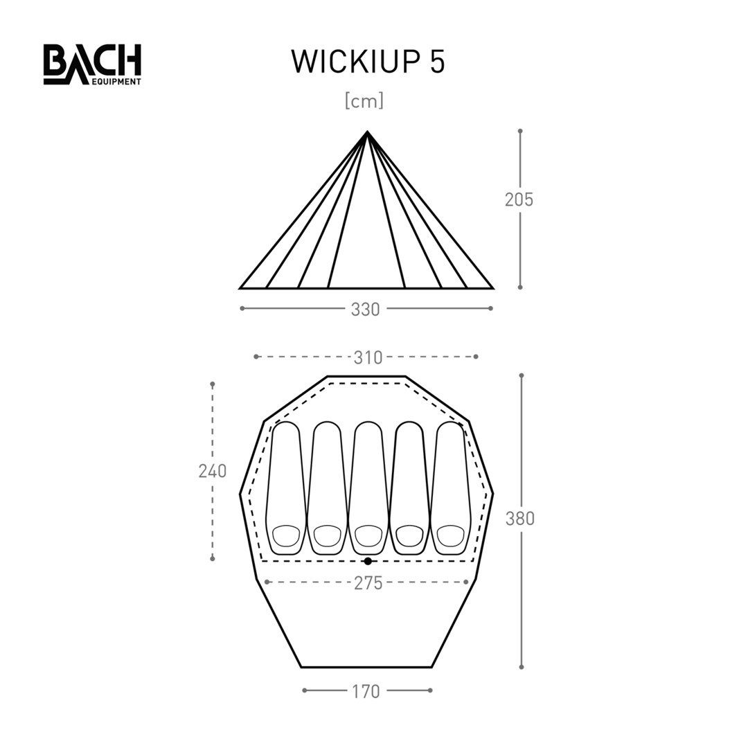 Bach Tipi-Zelt 5 Wickiup 3,8kg) (Gewicht Firstzelt Bach