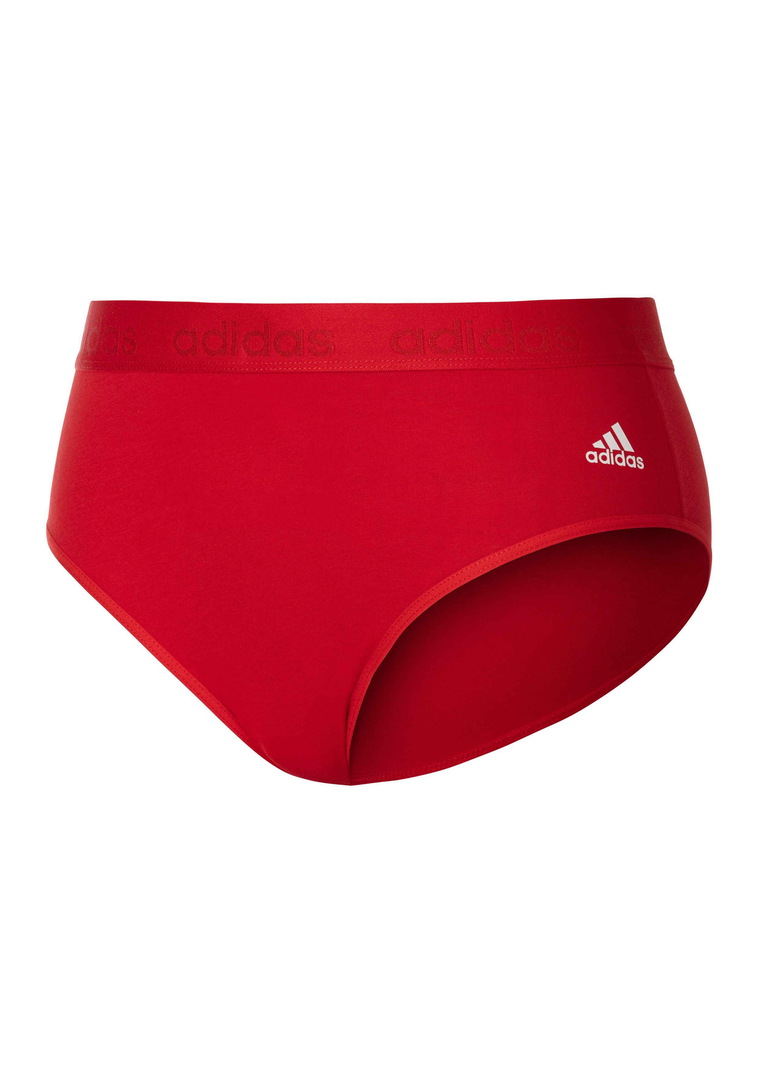 adidas Bund am (2er-Pack) Sportswear Logo-Schriftzug Bikinislip mit Slip schwarz rot,