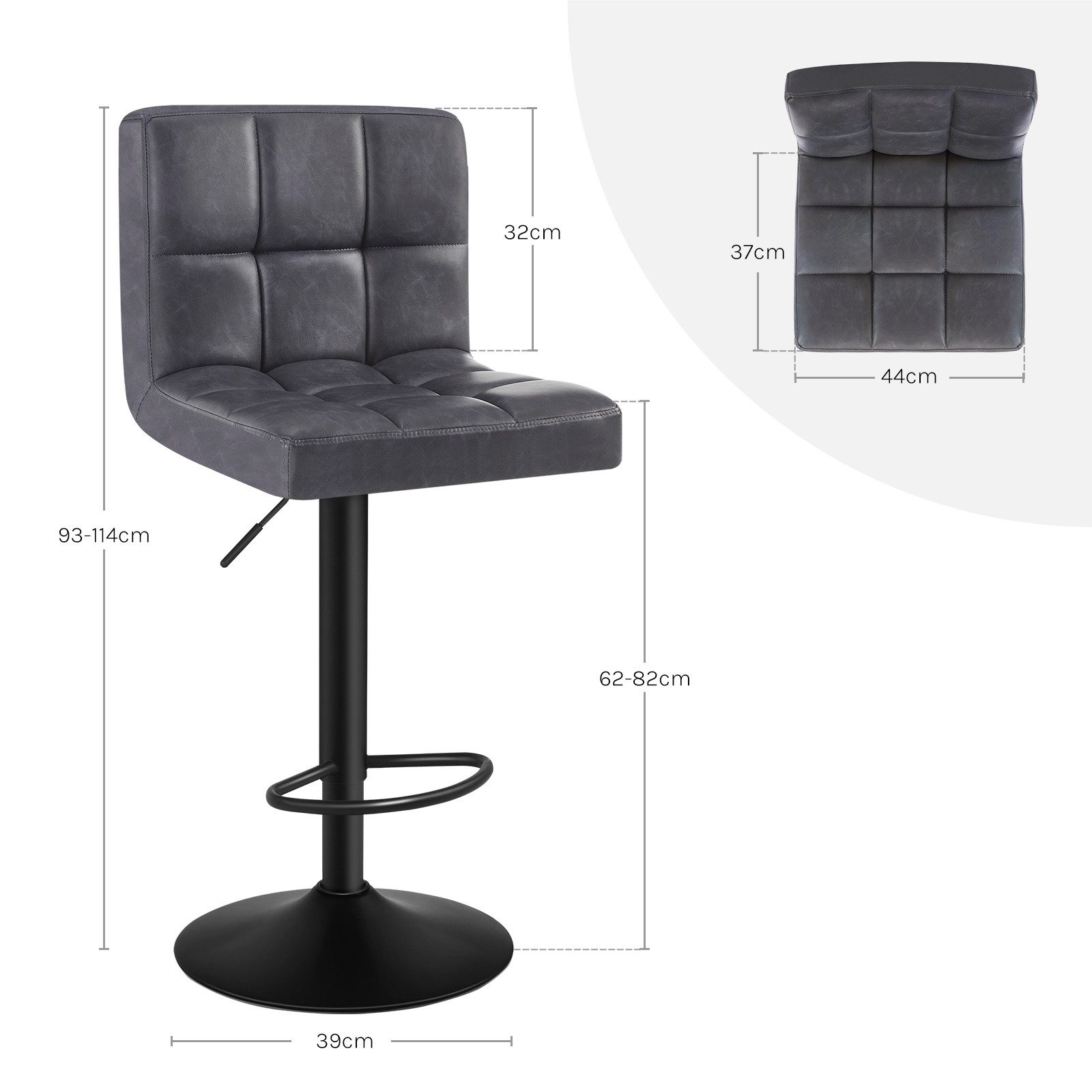 Woltu Barhocker (1 St), Kunstleder Antiklederoptik höhenverstellbar drehbar