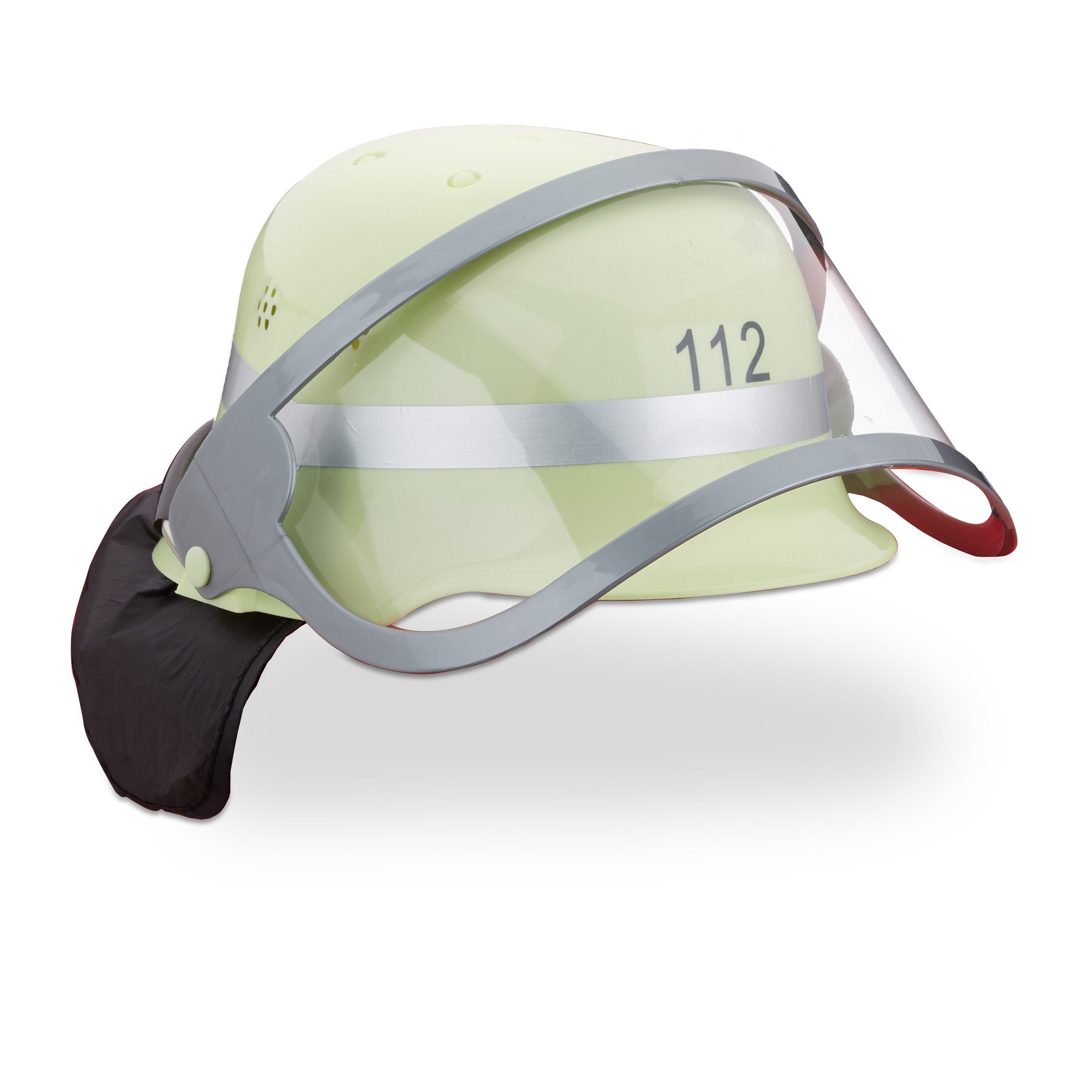 relaxdays Feuerwehrhelm 6 "112" x Feuerwehrhelm