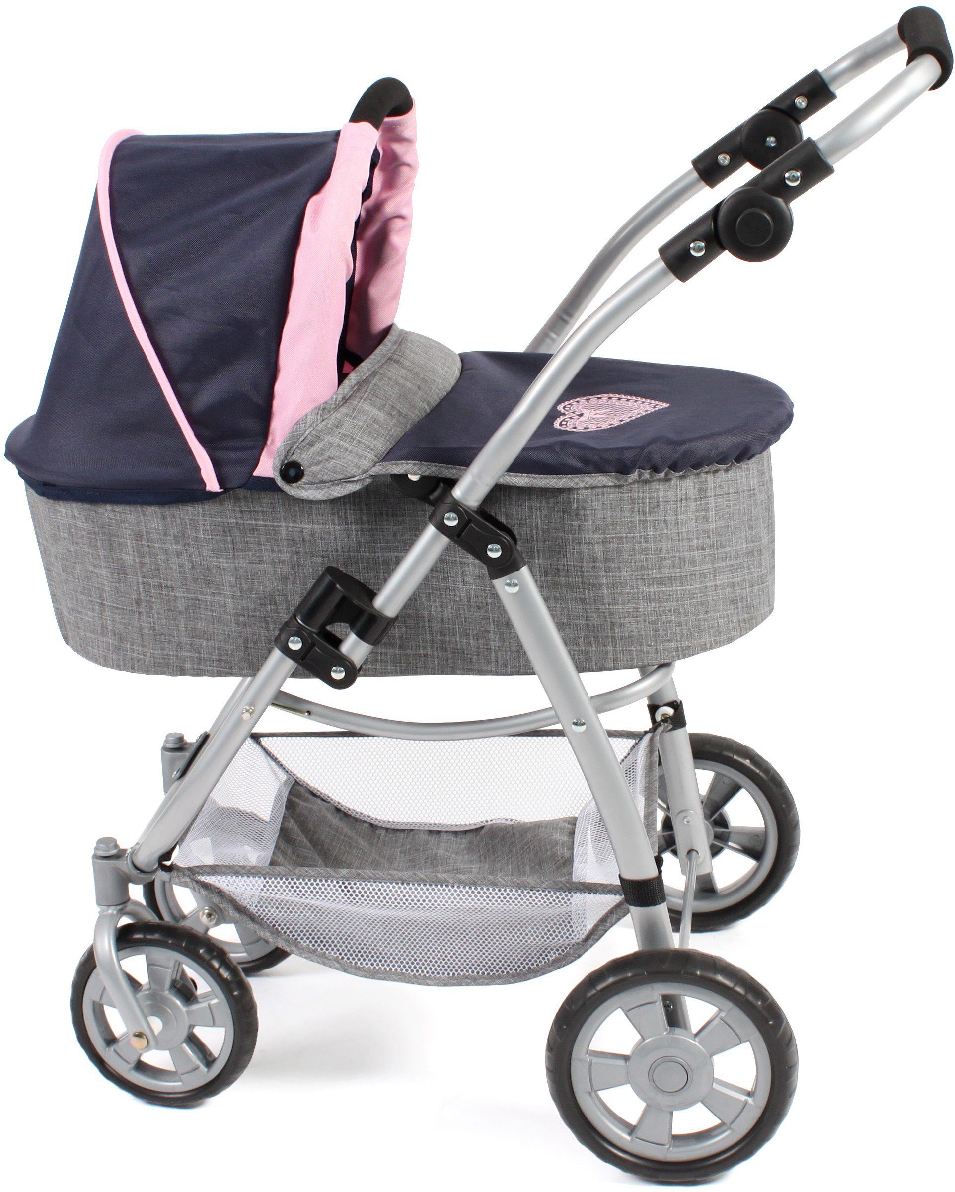 CHIC2000 Kombi-Puppenwagen Emotion All In 3in1, Grau-Navy, inkl. Babywanne, günstig online kaufen