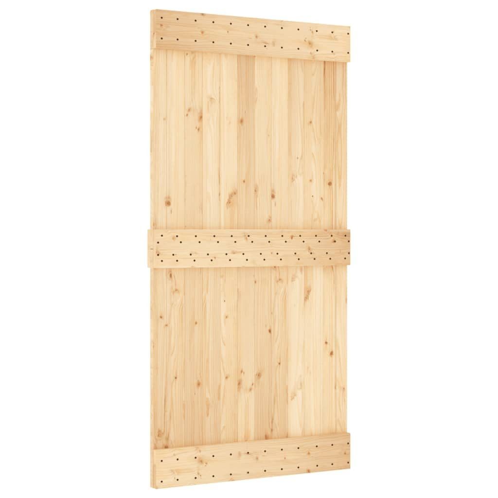 Thumbnail - vidaXL Schiebetür Schiebetür mit Beschlag 100x210 cm Massivholz Kiefer