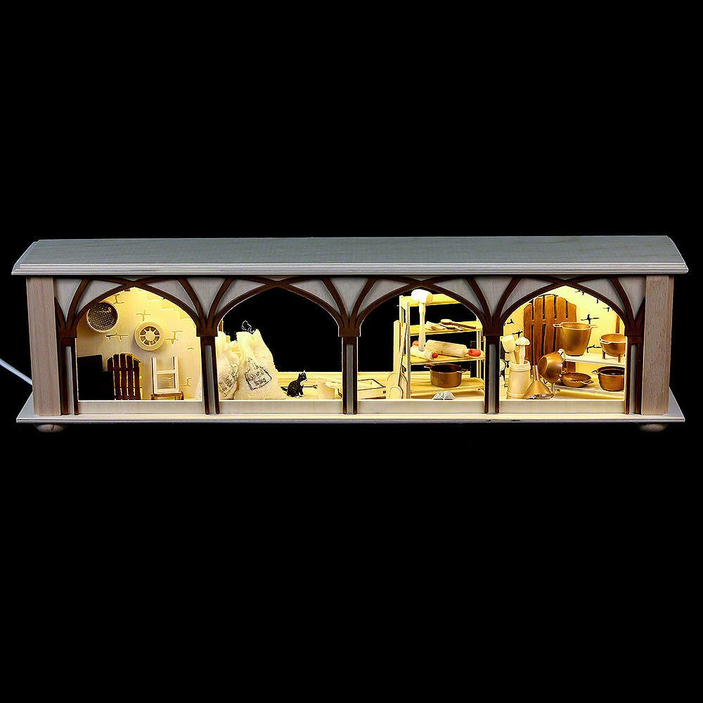 RATAGS Kunsthandwerk Schwibbogen Schwibbogen-Unterbau/Raumleuchte Mehlkammer (50x12x10cm) von RATAGS Ho