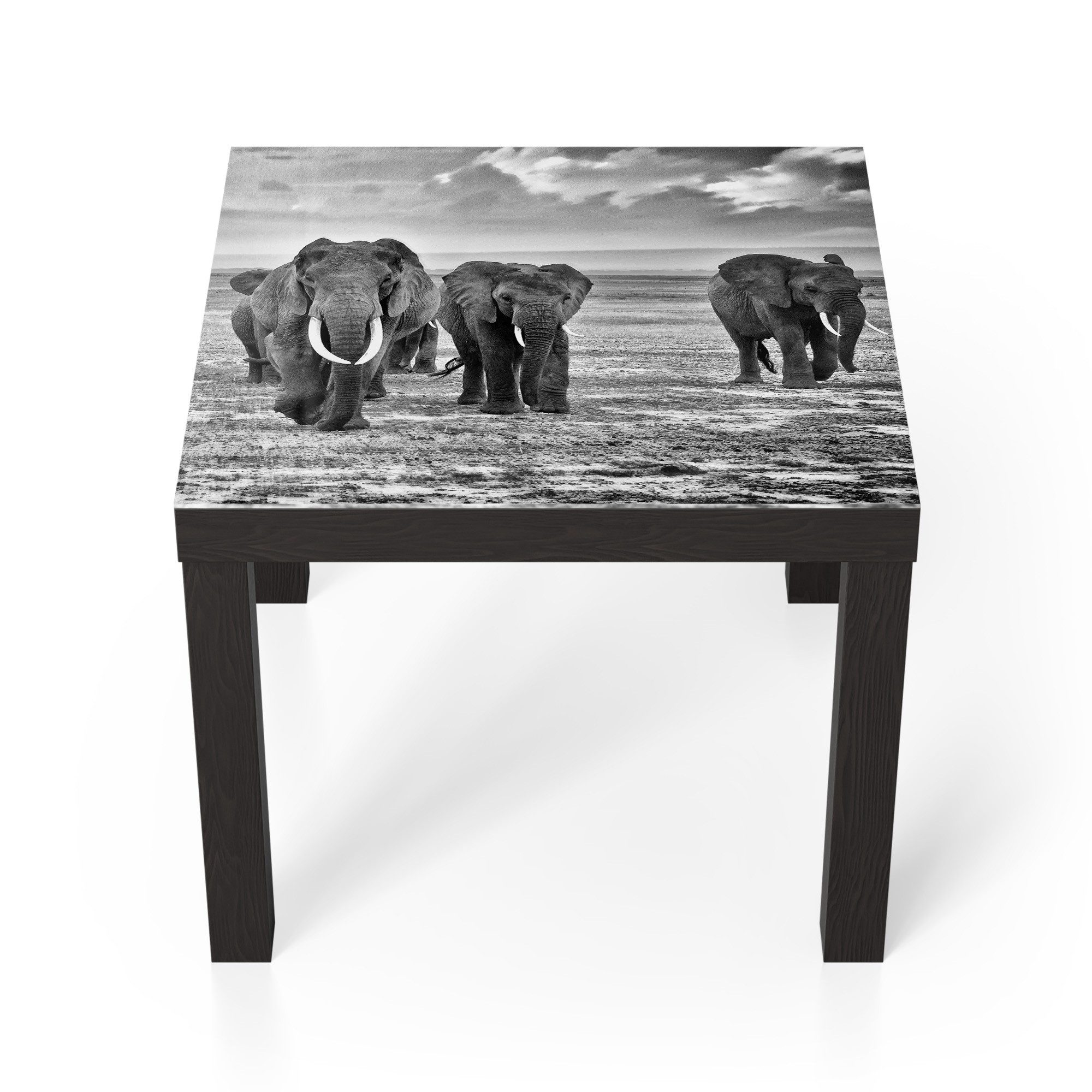 DEQORI Couchtisch 'Elefantenmarsch', Glas Beistelltisch Glastisch modern