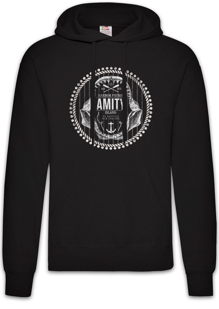 Urban Backwoods Hoodie Amity Harbor Patrol Herren Hoodie Island Shark Plakat Weißer Hai Jaws (1-tlg) Great White Quint Boat