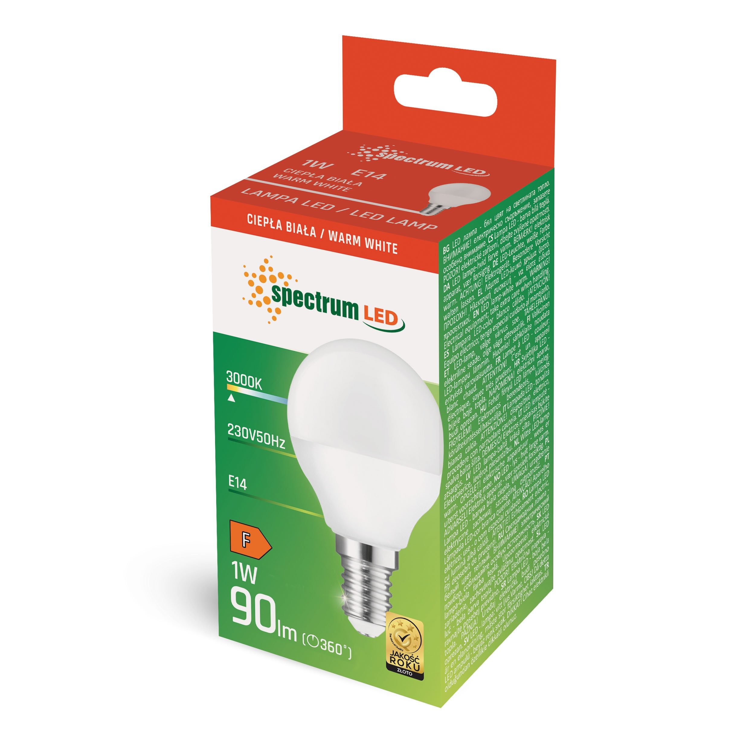 Spectrum LED-Leuchtmittel LED E14 G45 Tropfenform 1W = 10W 270° Birne 90lm günstig online kaufen