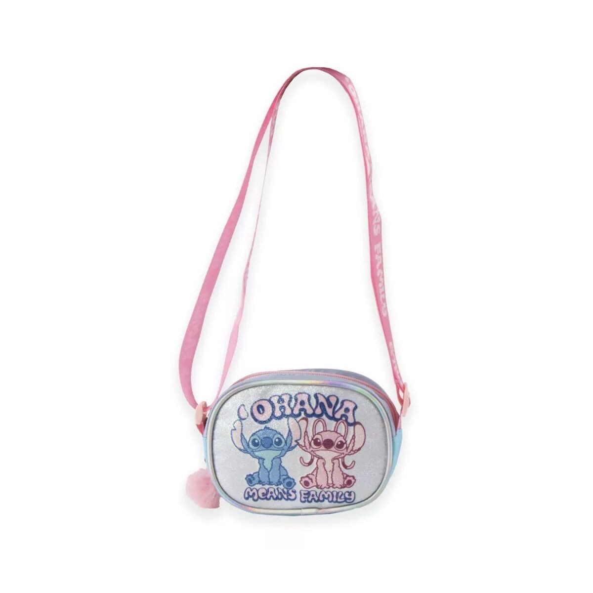 Disney Umhängetasche Disney Lilo und Stitch Ohana glitzer Schultertasche