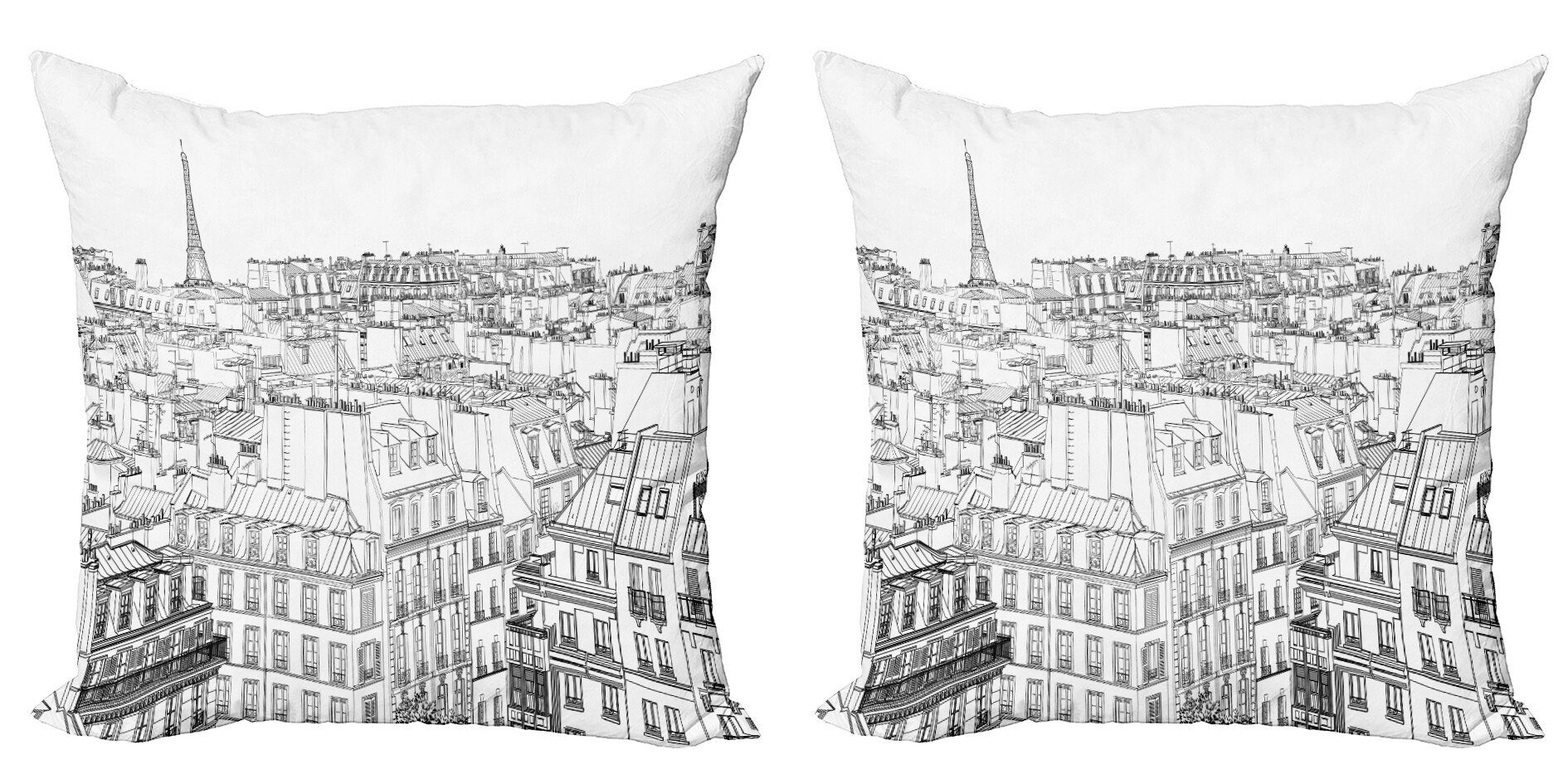 Doppelseitiger Eiffel Modern Paris Digitaldruck, Abakuhaus Paris Stück), Accent (2 und Dächer in Kissenbezüge