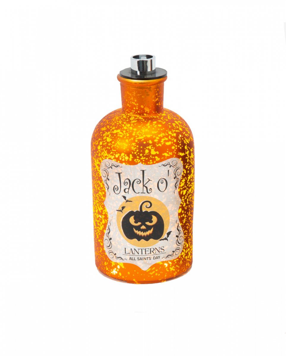Horror-Shop Dekofigur Leuchtende Jack O'Lanterns Quecksilberglas Dekofla