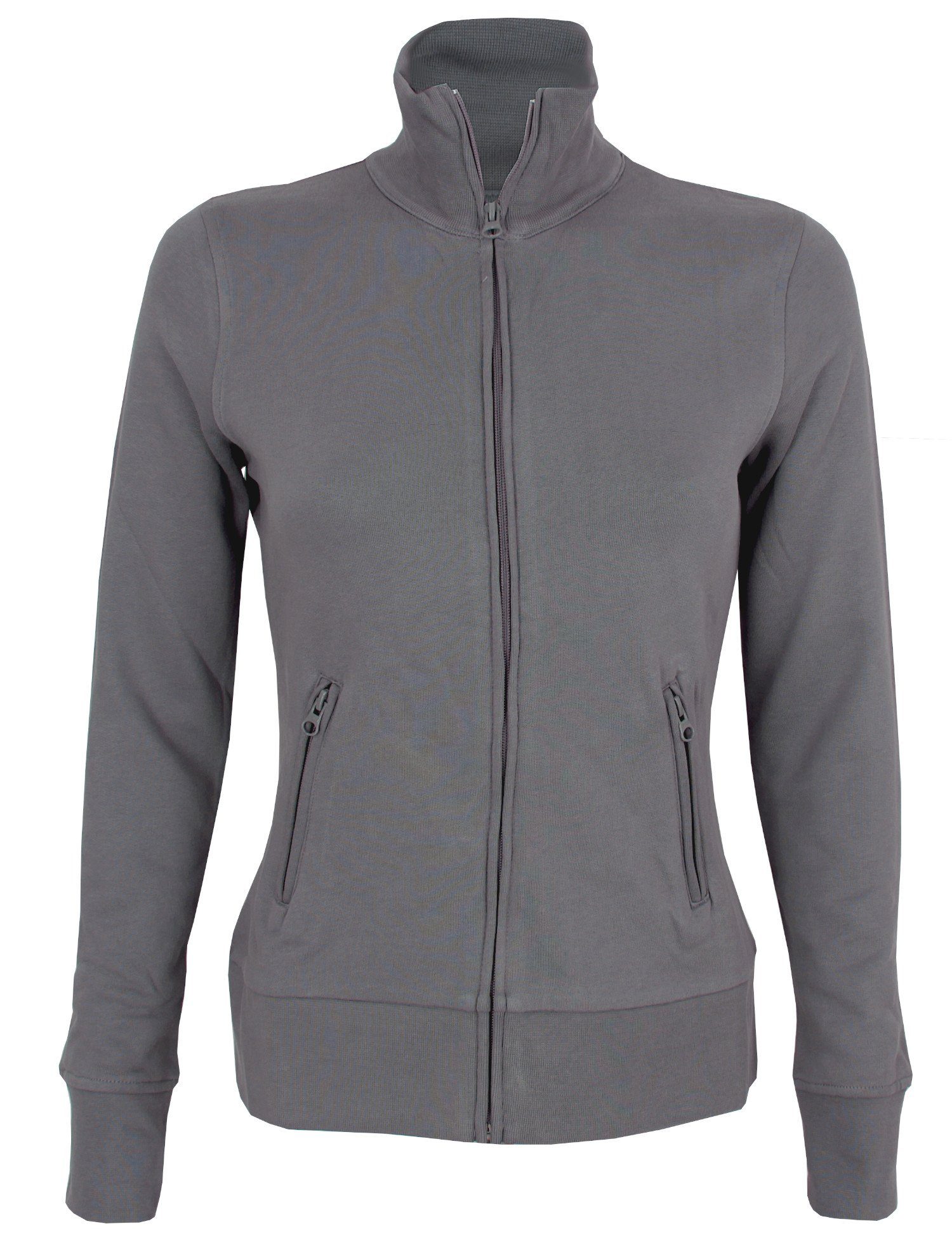 Jacket Collar Promodoro und Stand-Up angerauter Sweatjacke Innenseite mit Elasthanbündchen