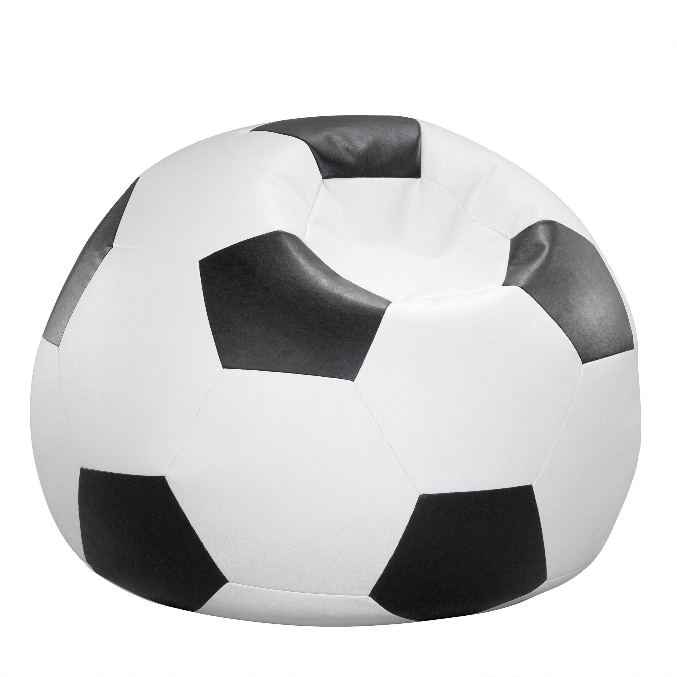 90 St) cm Kunstleder Sitzsack Ø (1 Licardo Fußball-Sitzball schwarz/weiß