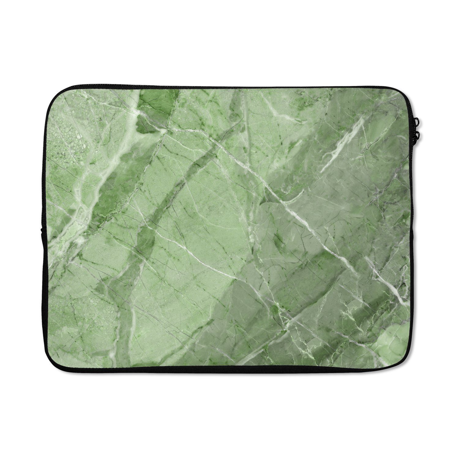 MuchoWow Laptop-Hülle Stein - Granit - Grün - Weiß 17 Zoll, Laptopsleeve,  weiches Innenfutter zum Schutz Kratzern, Laptoptasche