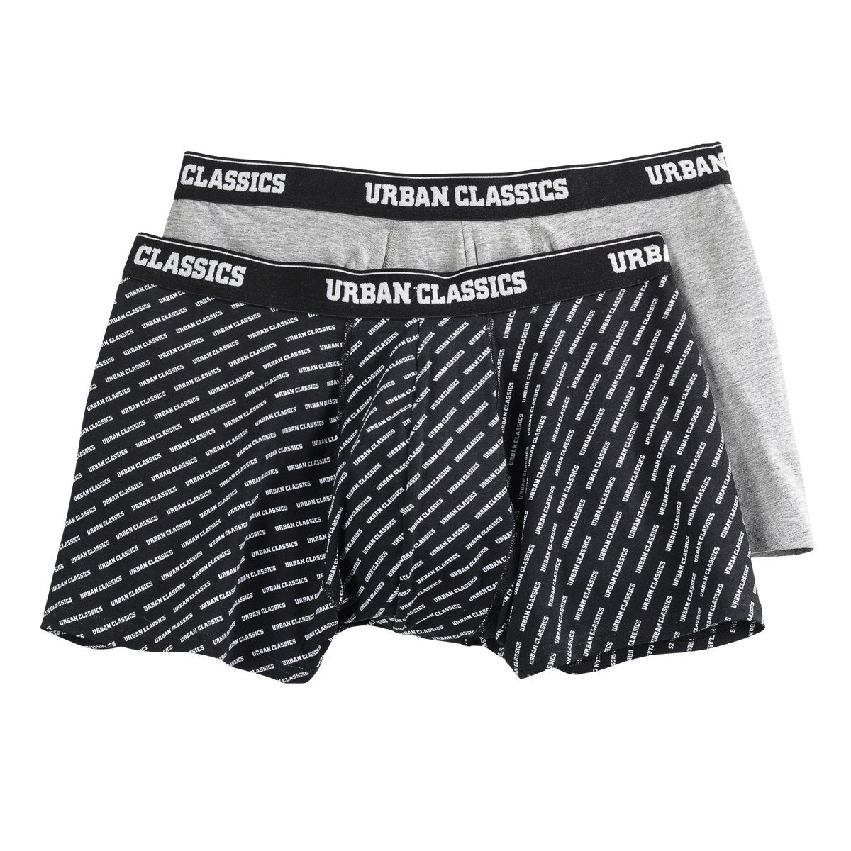 Urban Classics Plus Size Retro Pants Urban Classics 2er-Pack XXL Pants grau/schwarz Print (Packung, 2-St., 2er-Pack)