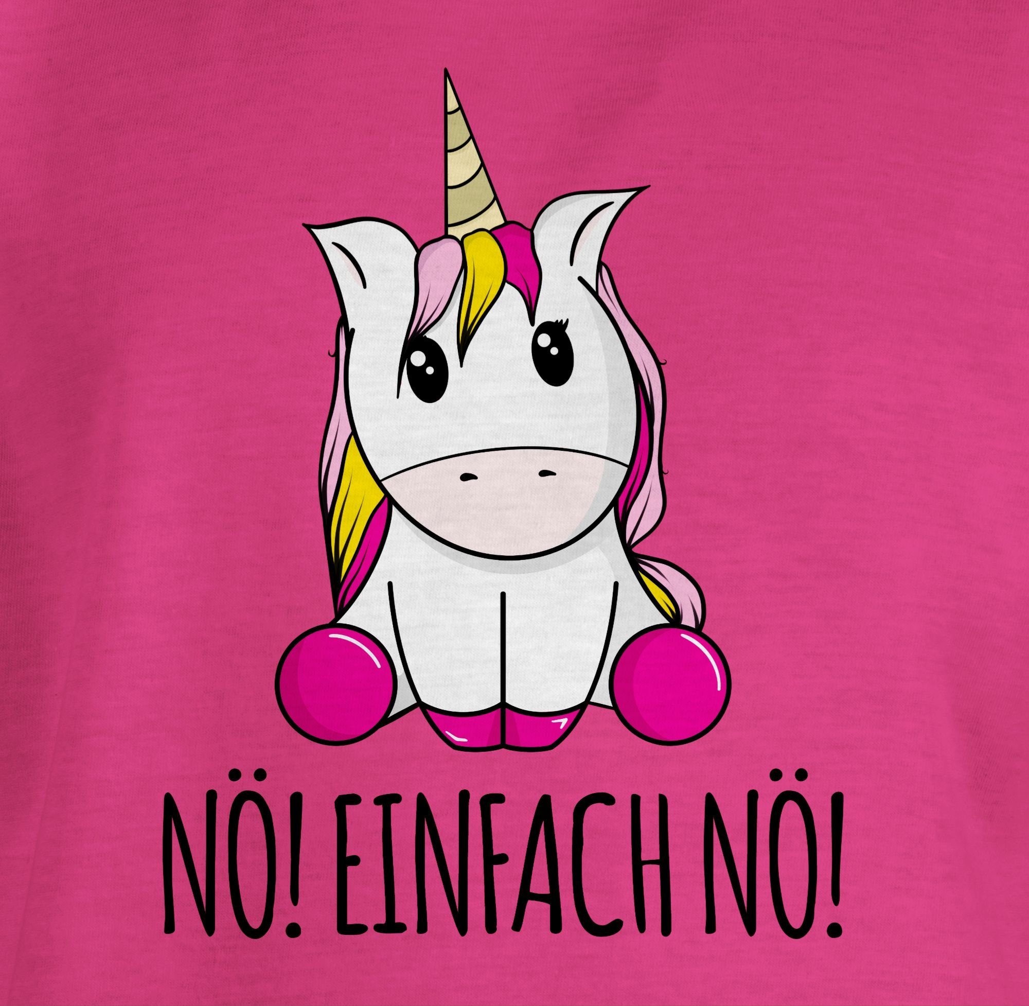 Shirtracer T-Shirt Sprüche Statement Einhorn Unicorn Du Einfach fragst Lustig 2 Nö! Kinder Bevor Nö! Nein Fuchsia