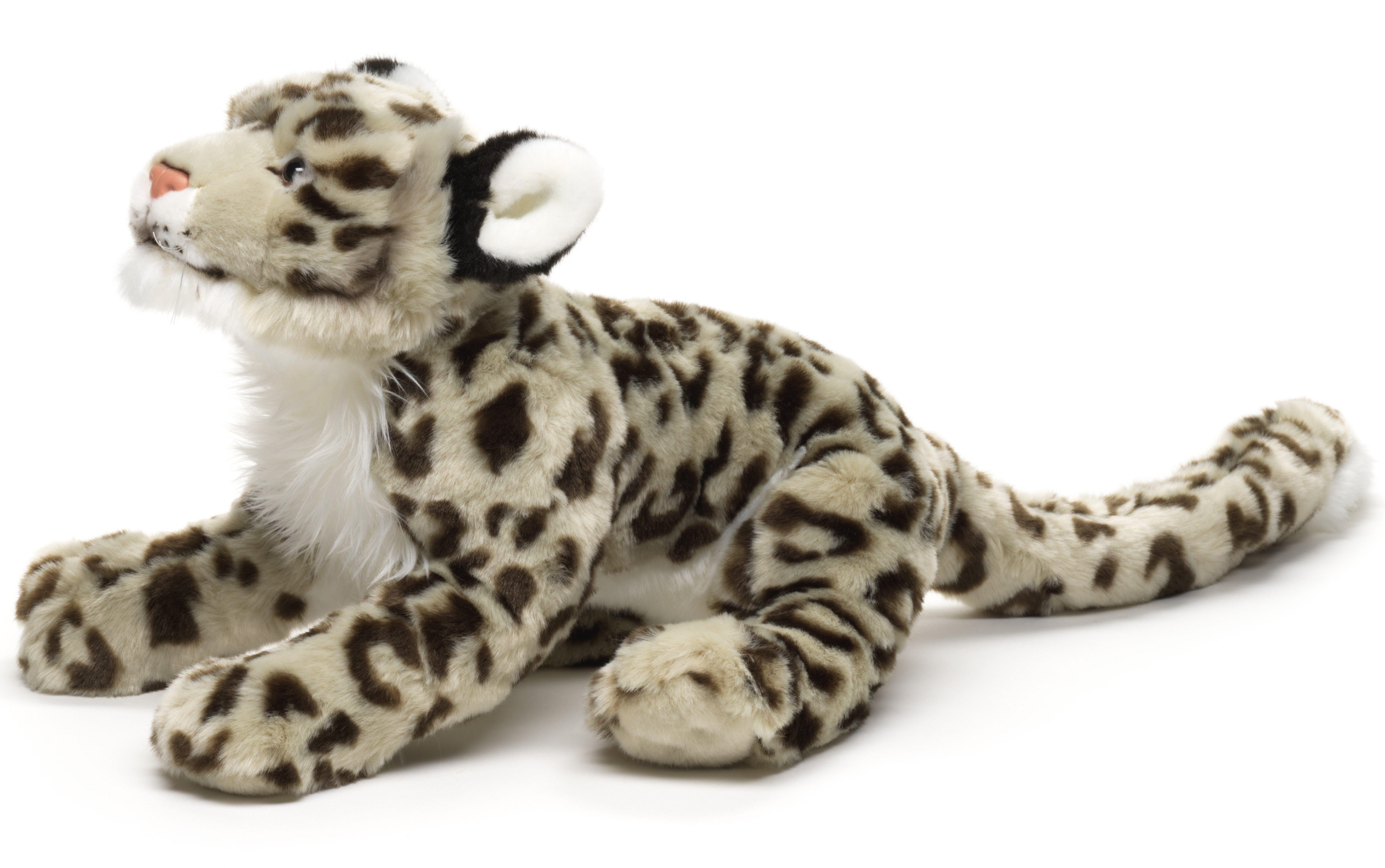 Uni-Toys Kuscheltier Schneeleopard - 82 cm (Länge) - Plüsch- Leopard - Plüschtier, zu 100 % recyceltes Füllmaterial