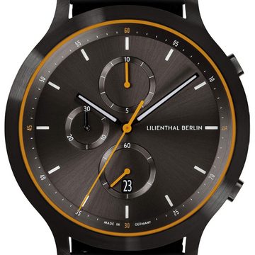 Lilienthal Berlin Chronograph Chronograph Black Orange - Mesh Schwarz