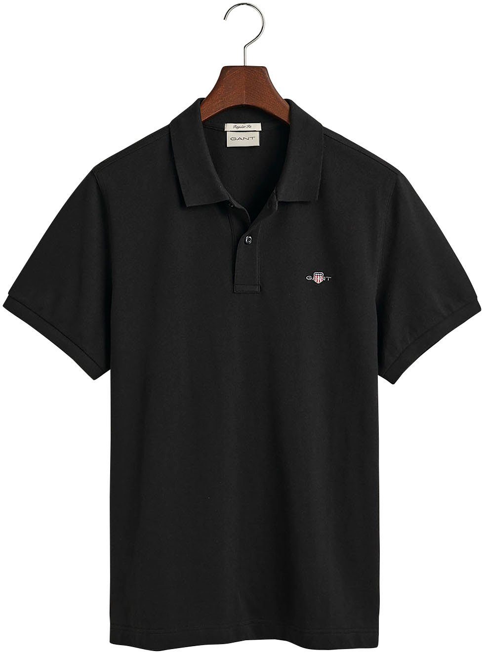 Gant Poloshirt REG SHIELD SS PIQUE POLO mit Logostickerei auf der Brust black | Poloshirts