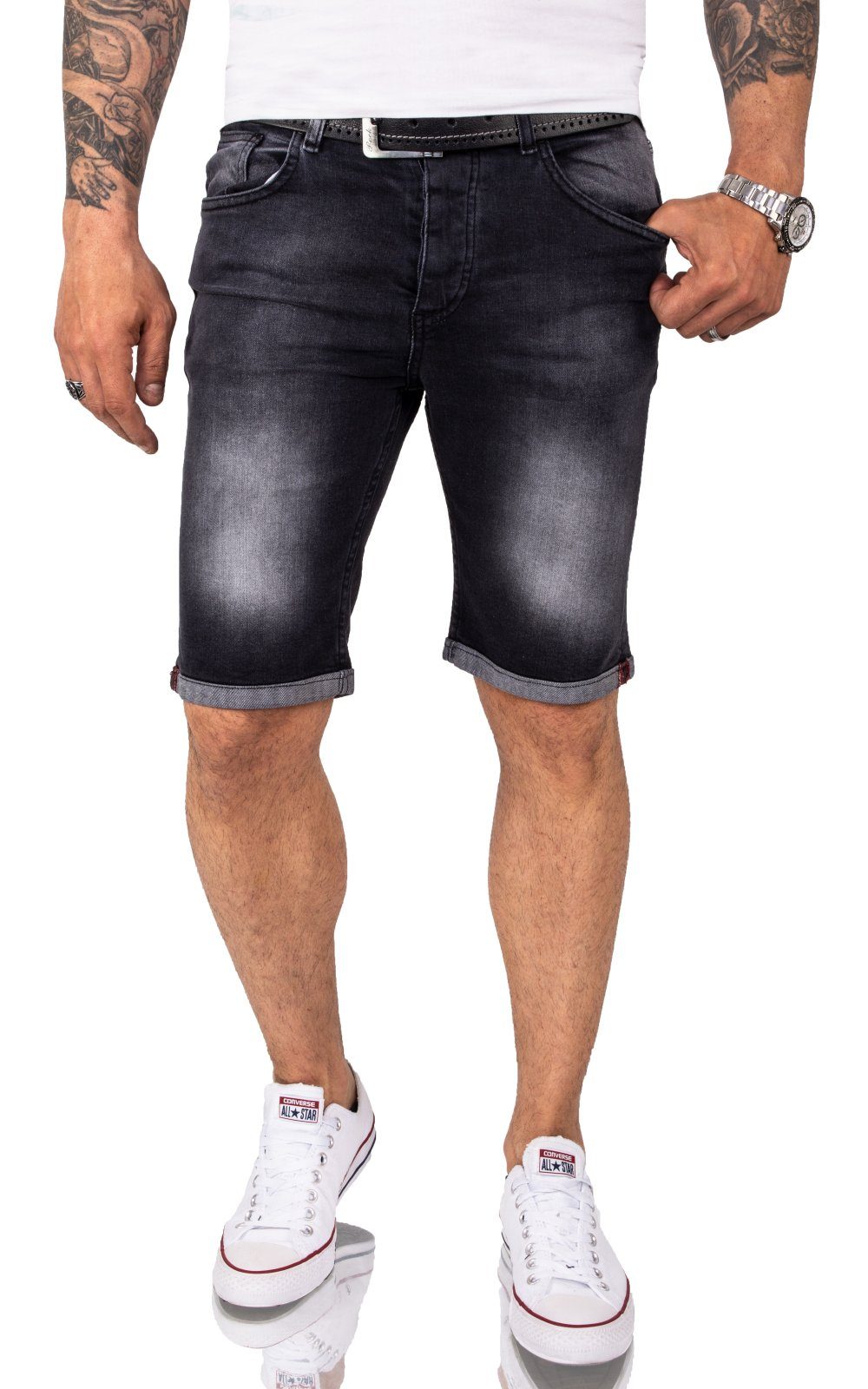 Rock Creek Jeansshorts Herren Shorts Denim Dunkelgrau RC-2214