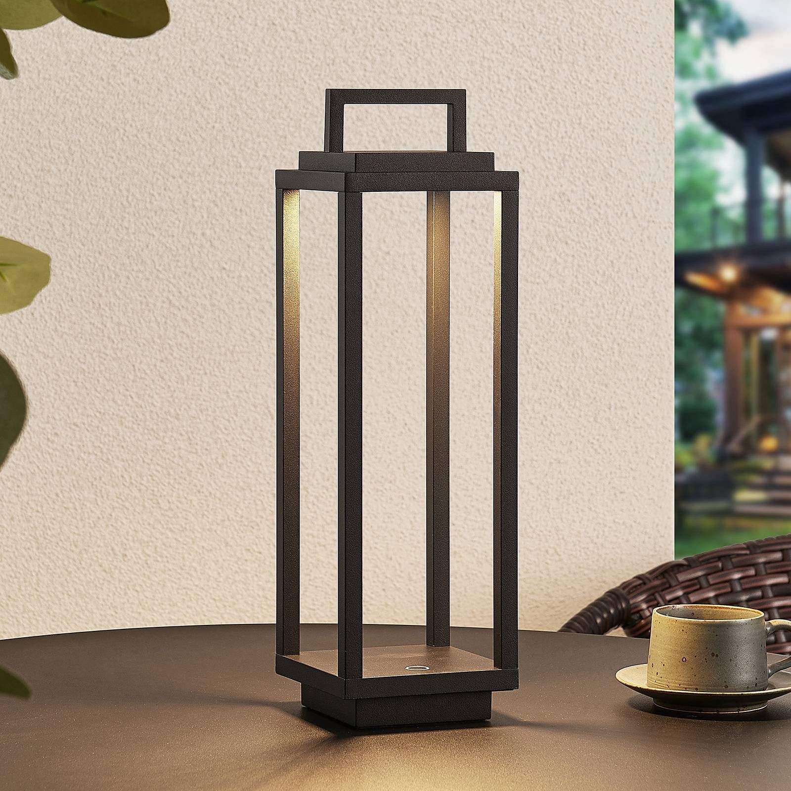 Lucande Außen-Stehlampe Mirina, LED, Metall, Schwarz warmweiß IP54, LED - 2,2 W gesamt, warmweiß