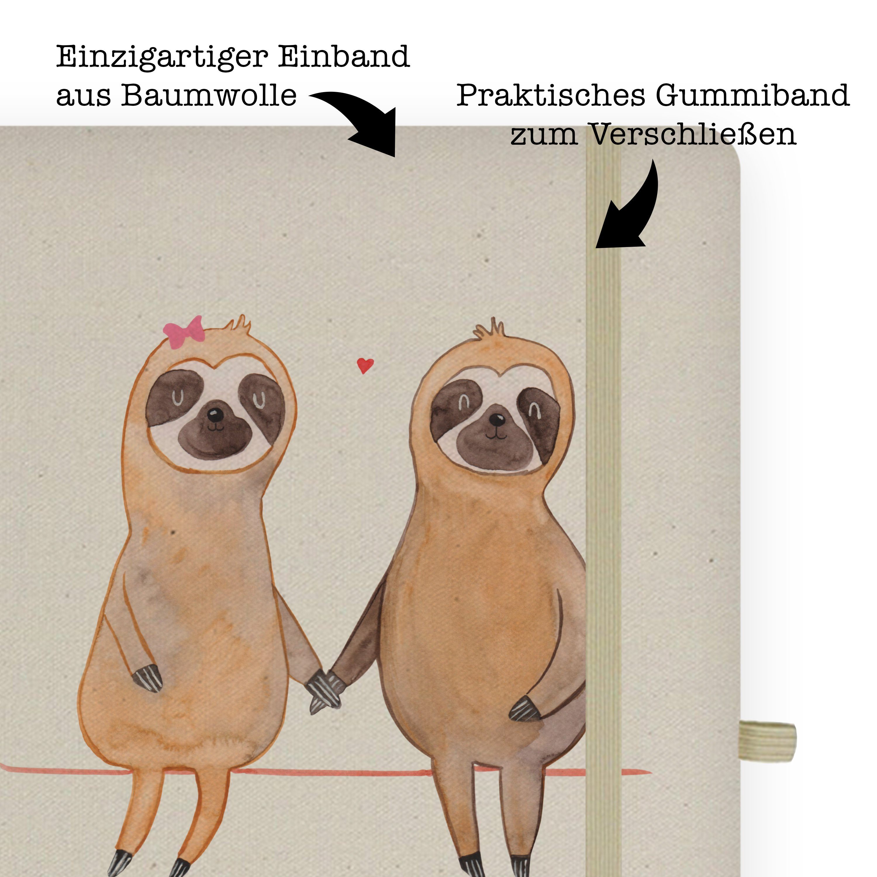 Transparent - Mrs. verliebt, Notizblock, & Mr. - Pärchen Panda Geschenk, Notizbuch Klad Mrs. Faultier Mr. Panda &