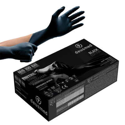 Deus21 Einweghandschuhe Nitril Handschuhe Einweghandschuhe Schwarz - Latex- & Puderfrei