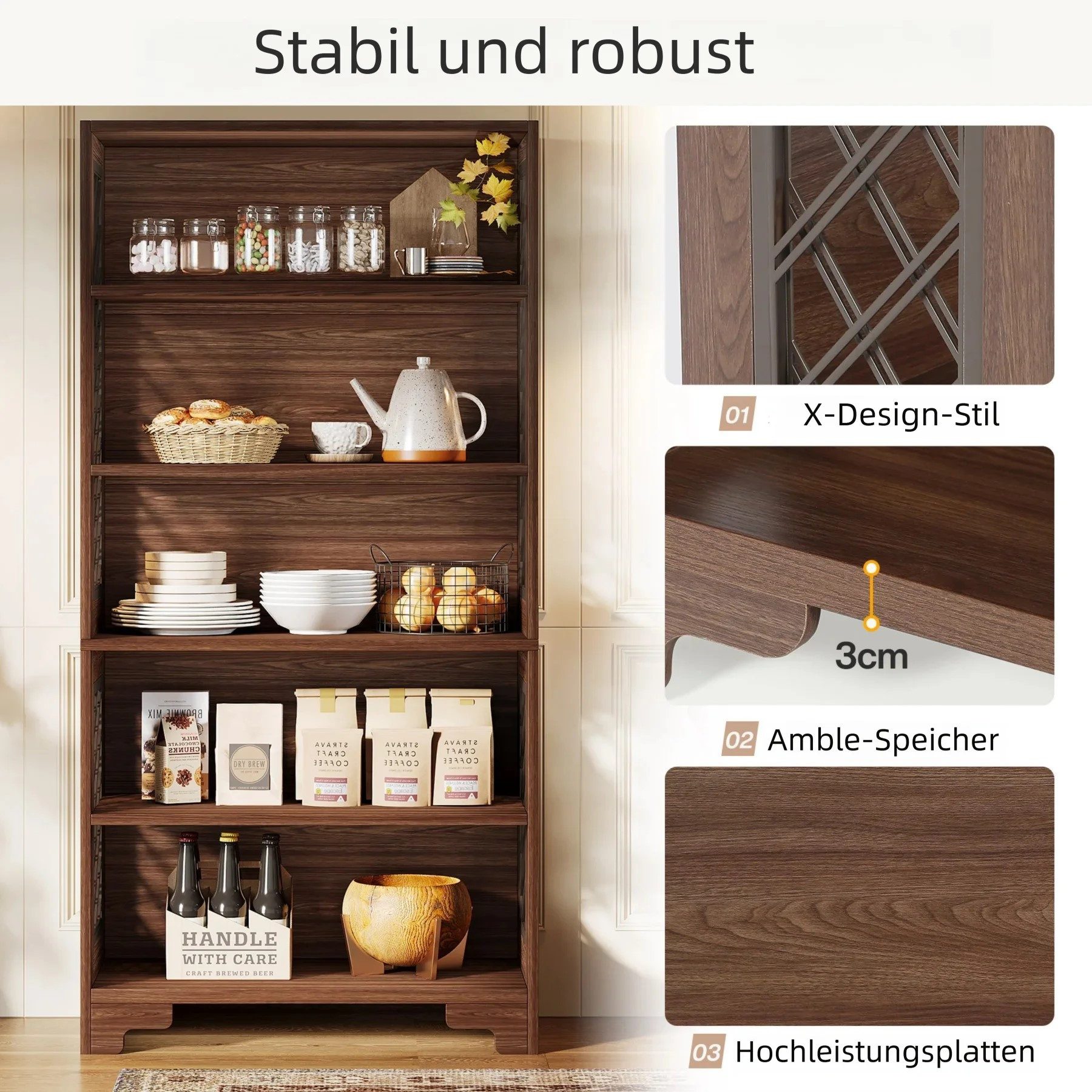 Tribesigns Bücherregal 6-stöckiges Standregal, 180cm regal Holz, offenes Au günstig online kaufen
