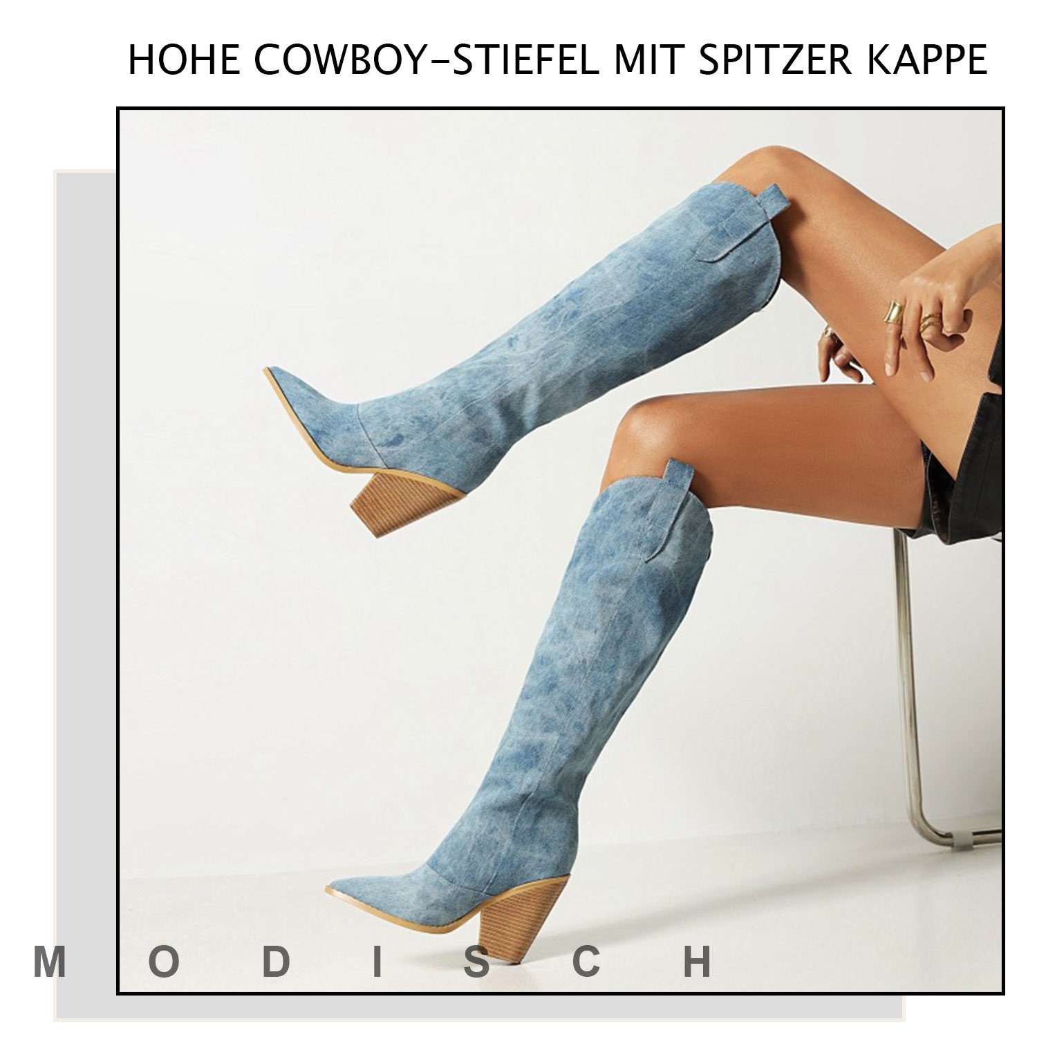 Stiefel Stiefel Damen Daisred Cowboy Westernstiefel Langschaft