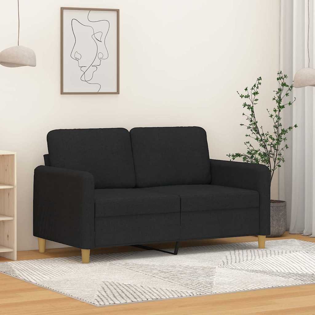 vidaXL Sofa vidaXL 2-Sitzer-Sofa Schwarz 120 cm Stoff