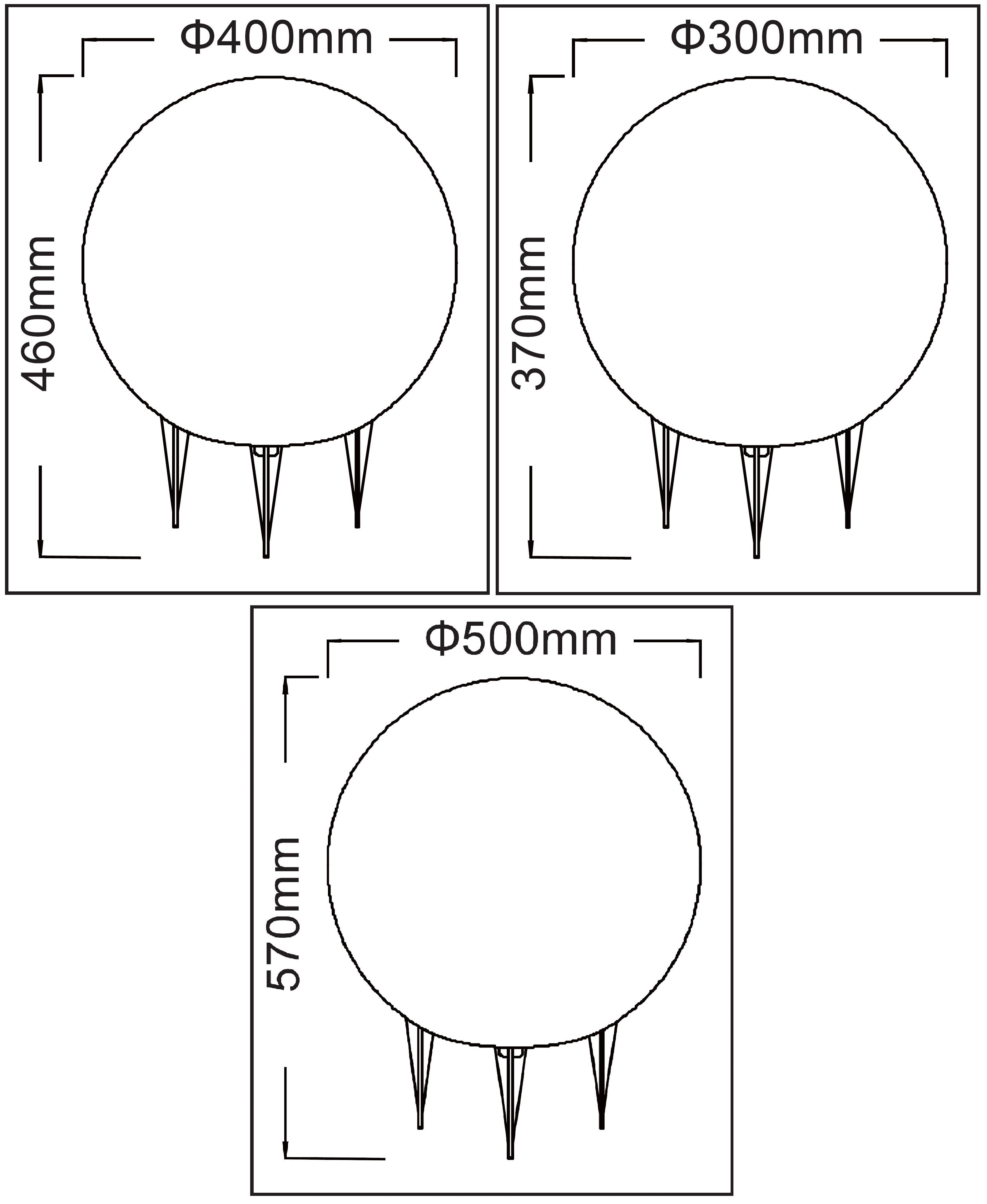 30/40/50cm TRANGO Set Gartenleuchte, Durchmesser Gartenleuchte, IP44 4-5 inkl. Gartenkugel in 1x Kugelleuchte Kabel, Leuchtkugel Leuchtmittel matt IP65 Watt Weiß 3er ca. je LED 5 LED Meter & 34500WB mit E27 *SNOW* je