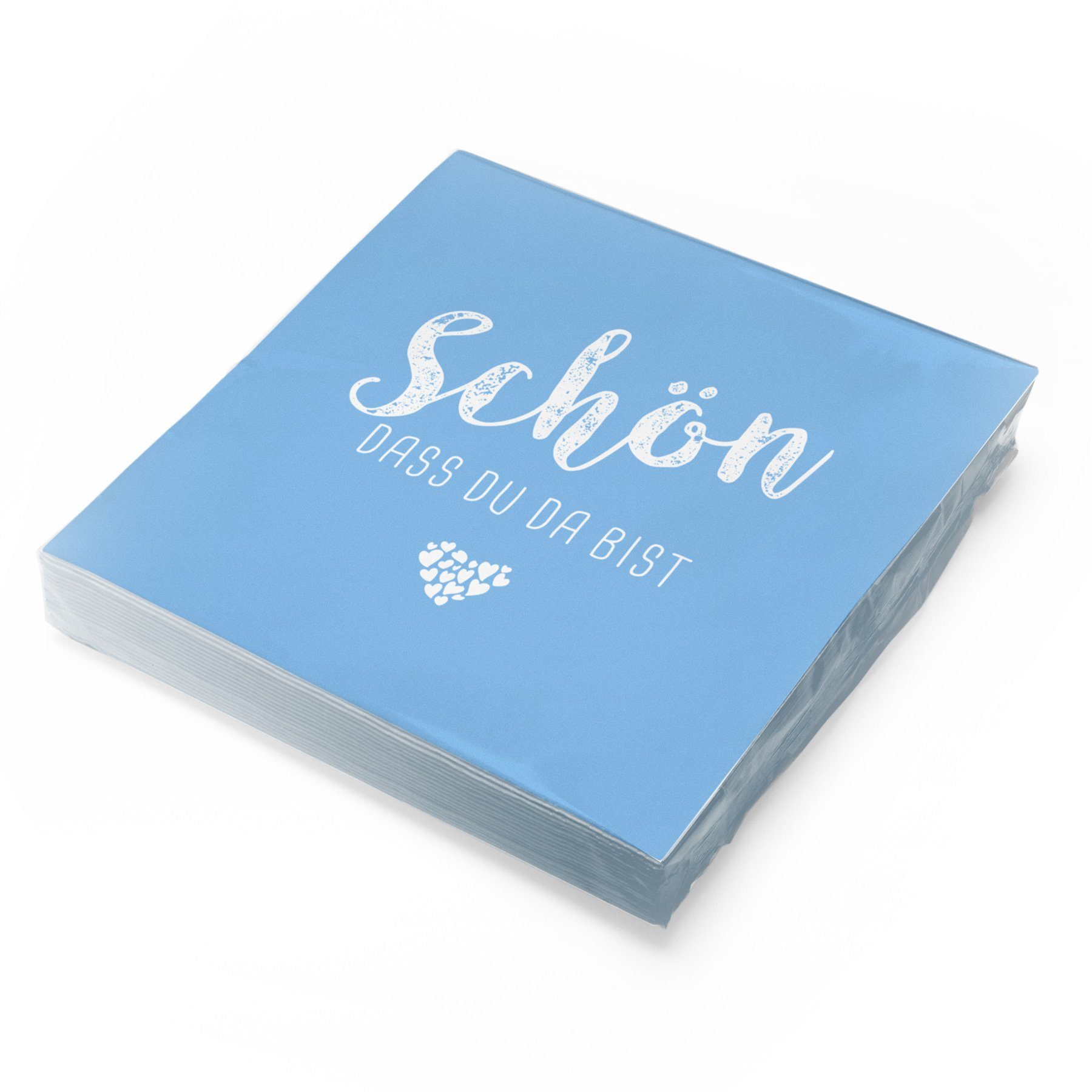 itenga Papierserviette itenga 20x Serviette Schön dass du da bist hellblau
