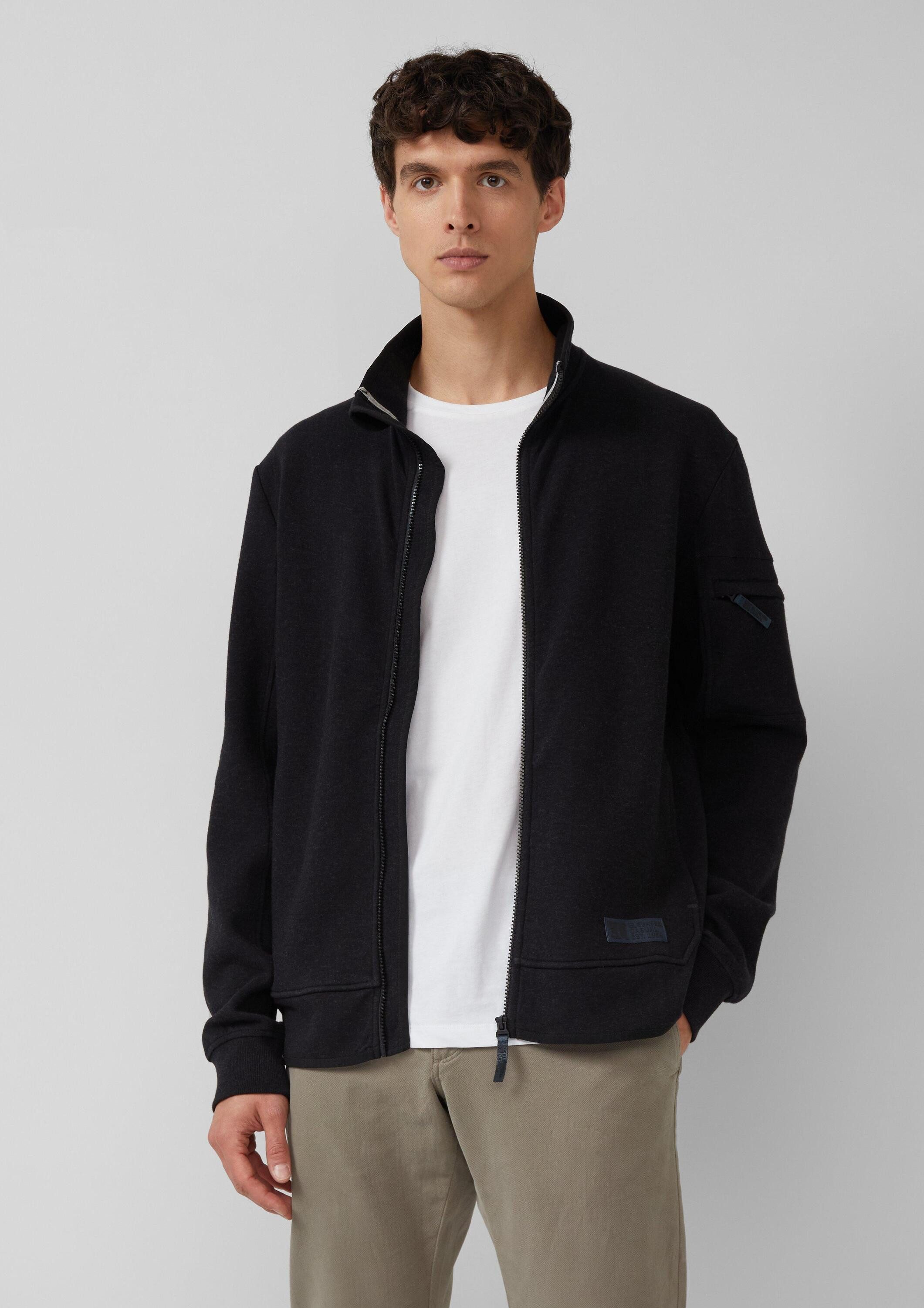 s.Oliver Sweatjacke Sweatshirt Jacke Melierte Sweatjacke mit Ärmeltasche