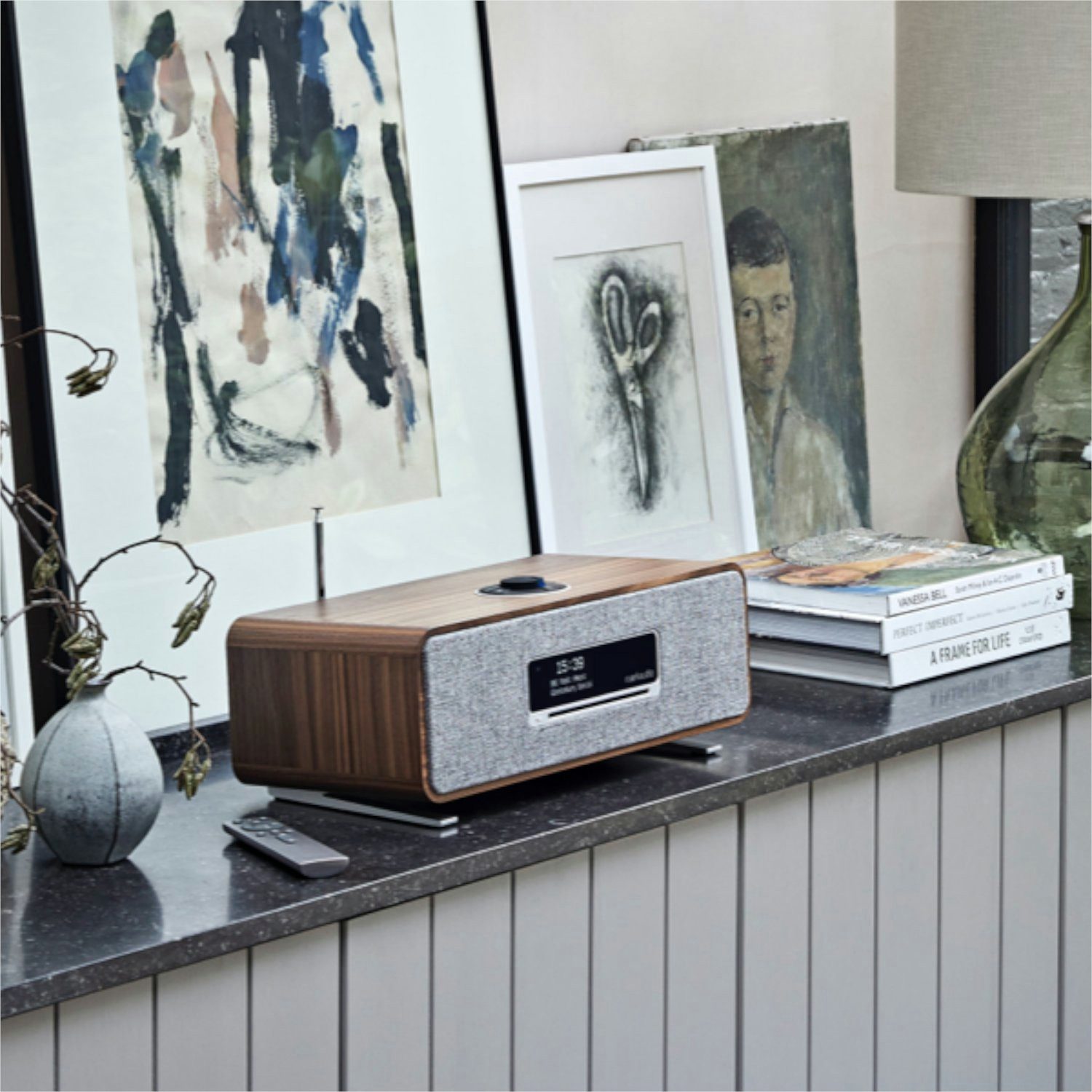 ruarkaudio ruarkaudio R3S Musik-System Walnuss/Grau Stereoanlage (Digitalradio DAB+,FM-Tuner,Internetradio, Internetradio, DAB+, Bluetooth, inklusive Fernbedienung)